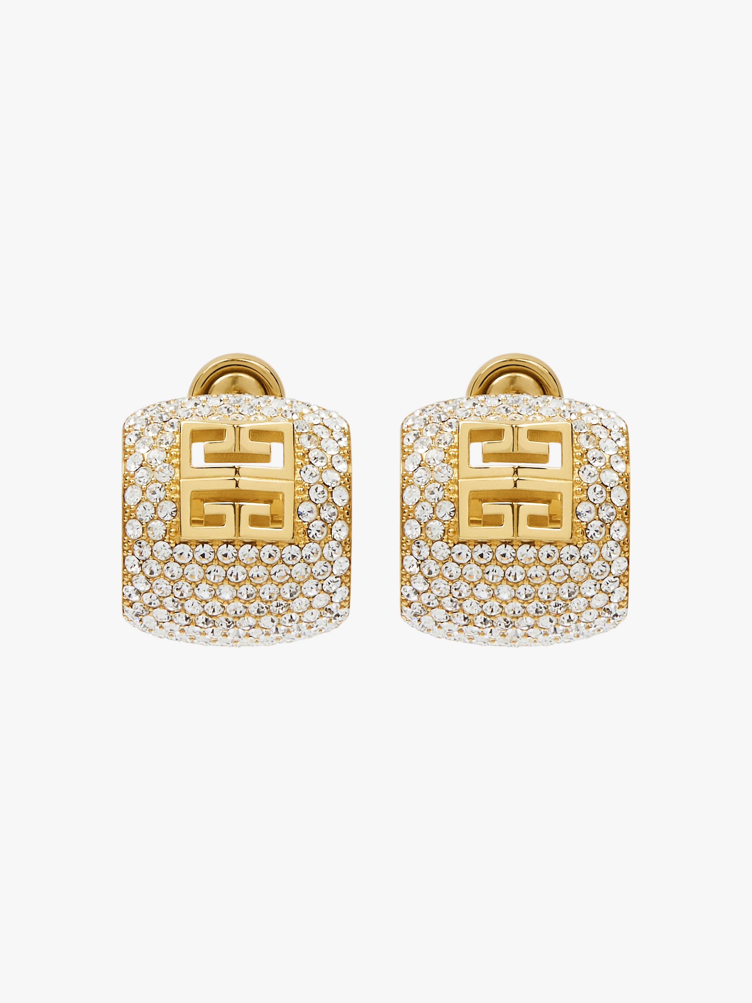 Givenchy - Boucles D'oreilles 4G En Métal Avec Cristaux - pour Femme