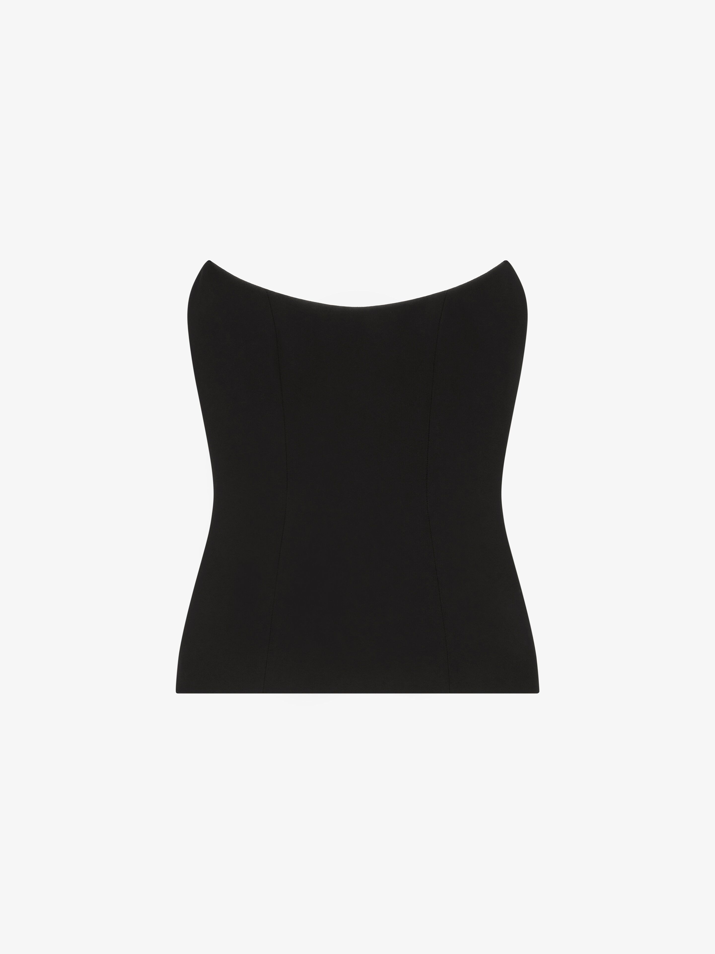 Shop Givenchy Corset Bustier Top In Crepe And Satin In Black