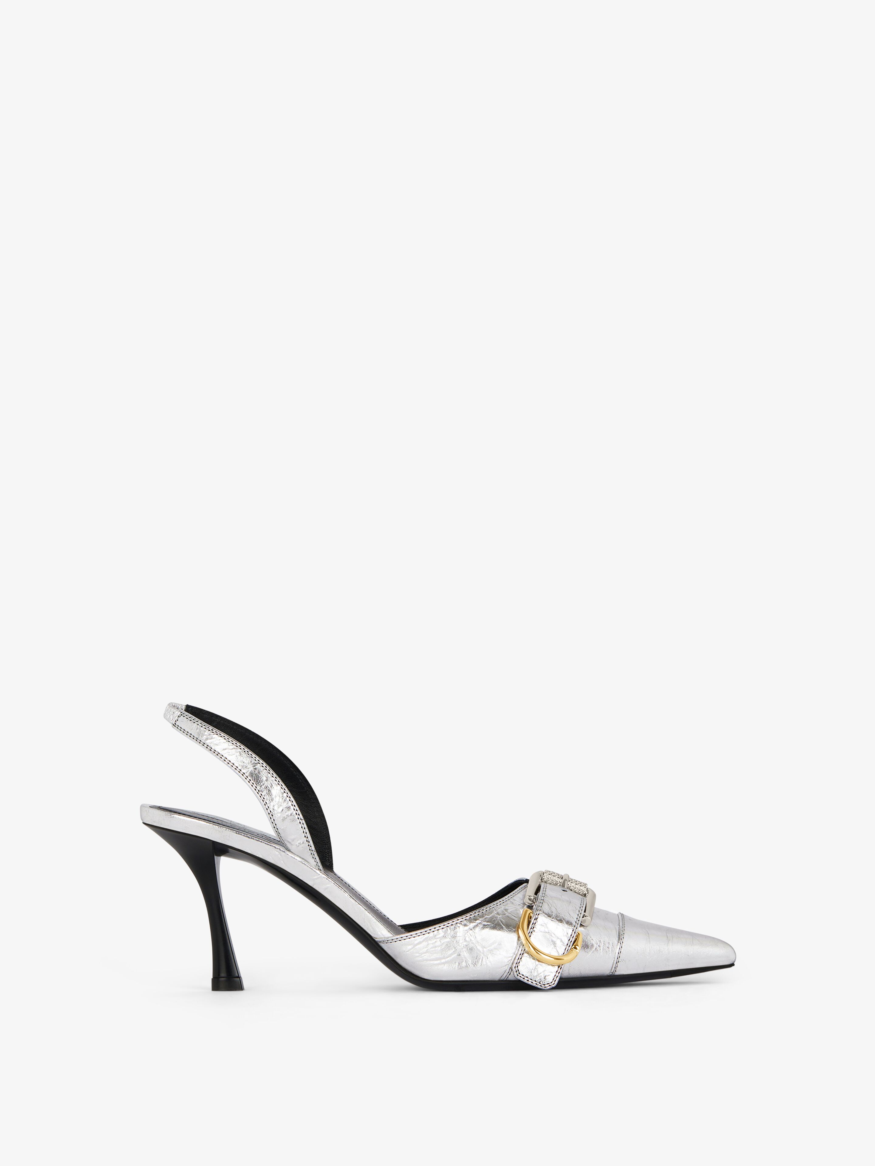 Givenchy - Escarpins Voyou En Cuir Laminé - Argente - pour Femme - Taille : 40