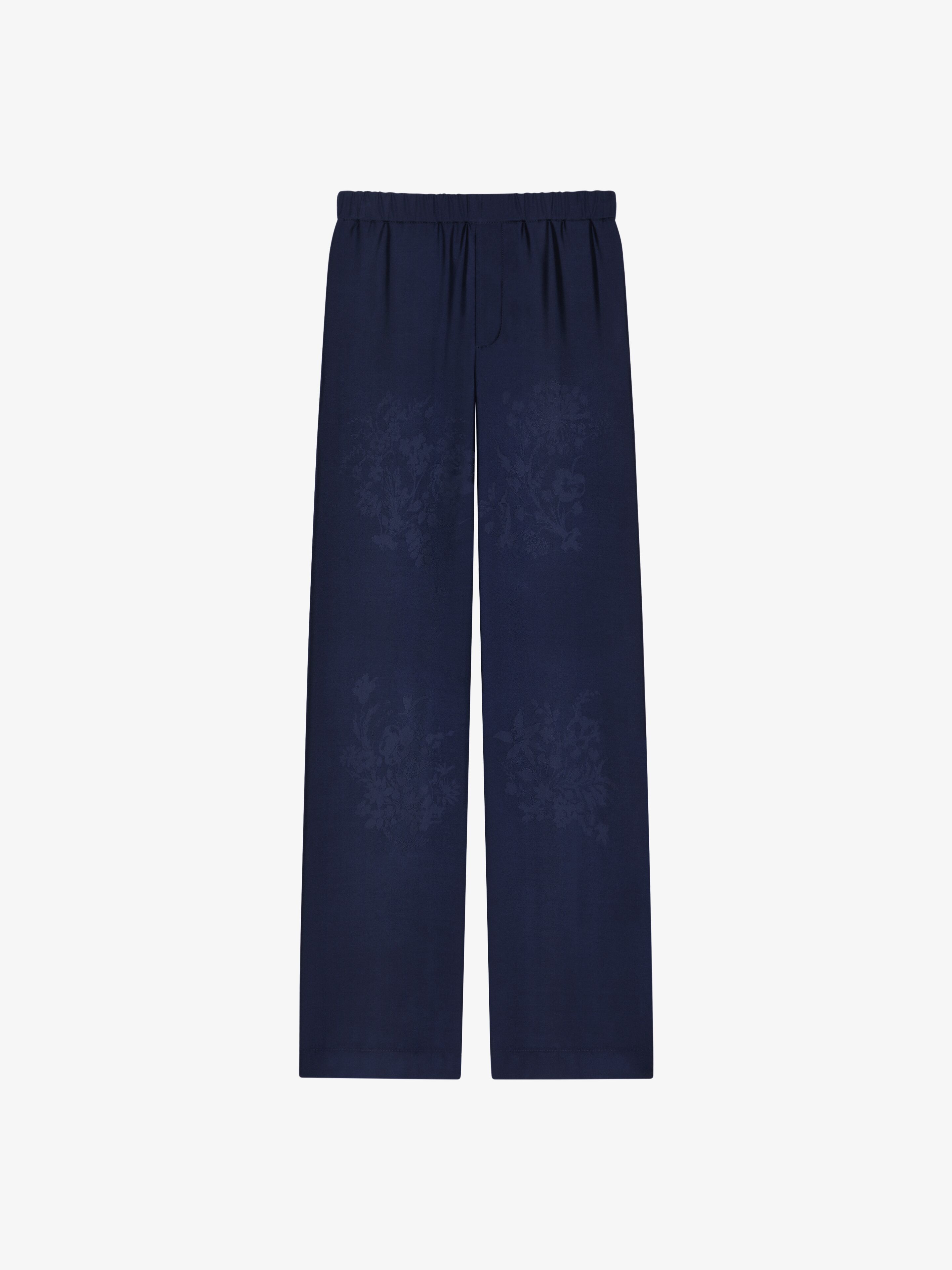 Givenchy Pants In Silk Floral Jacquard In Blue