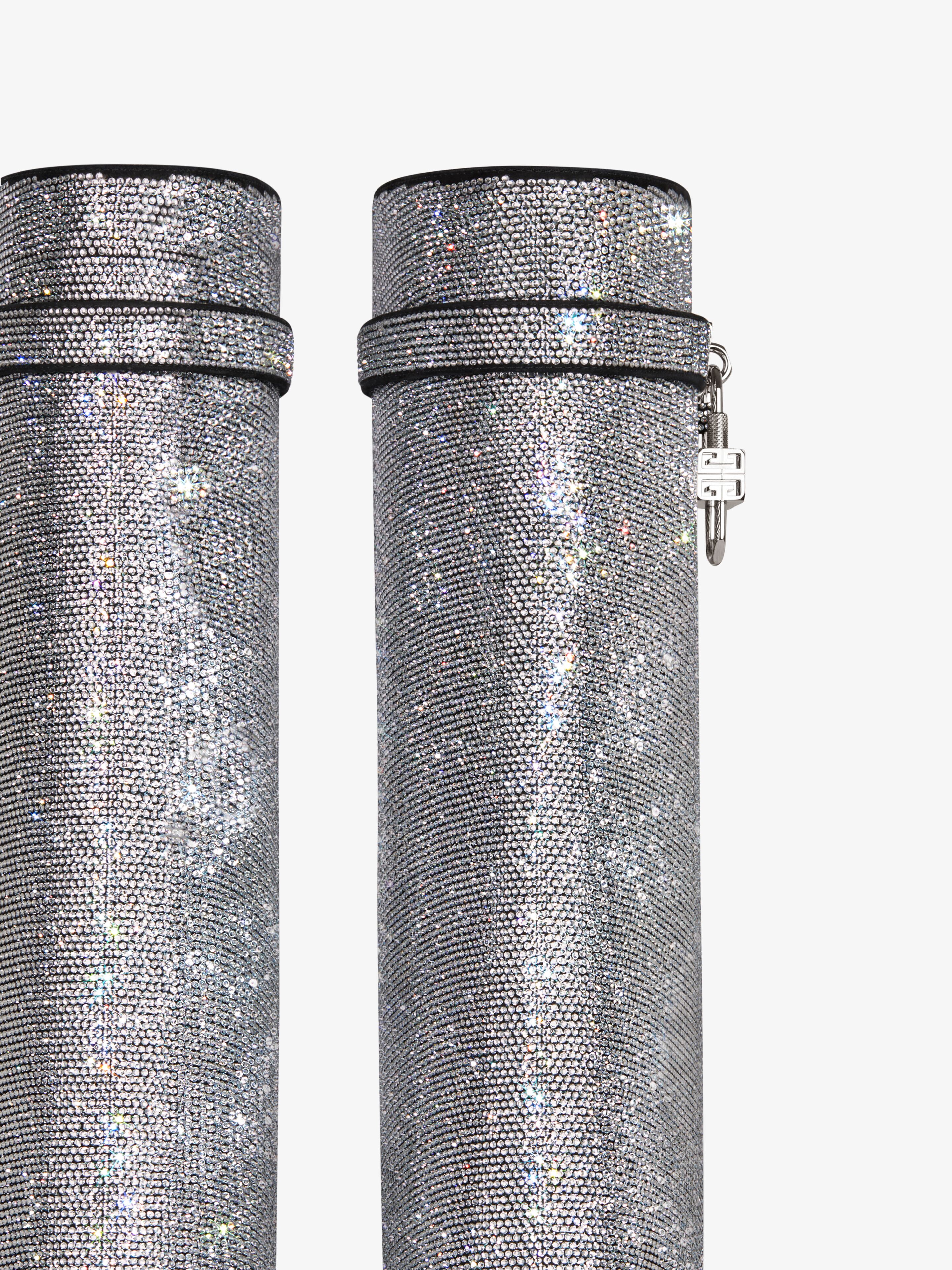 Shark Lock boots wide fit in strass in - silvery silvery