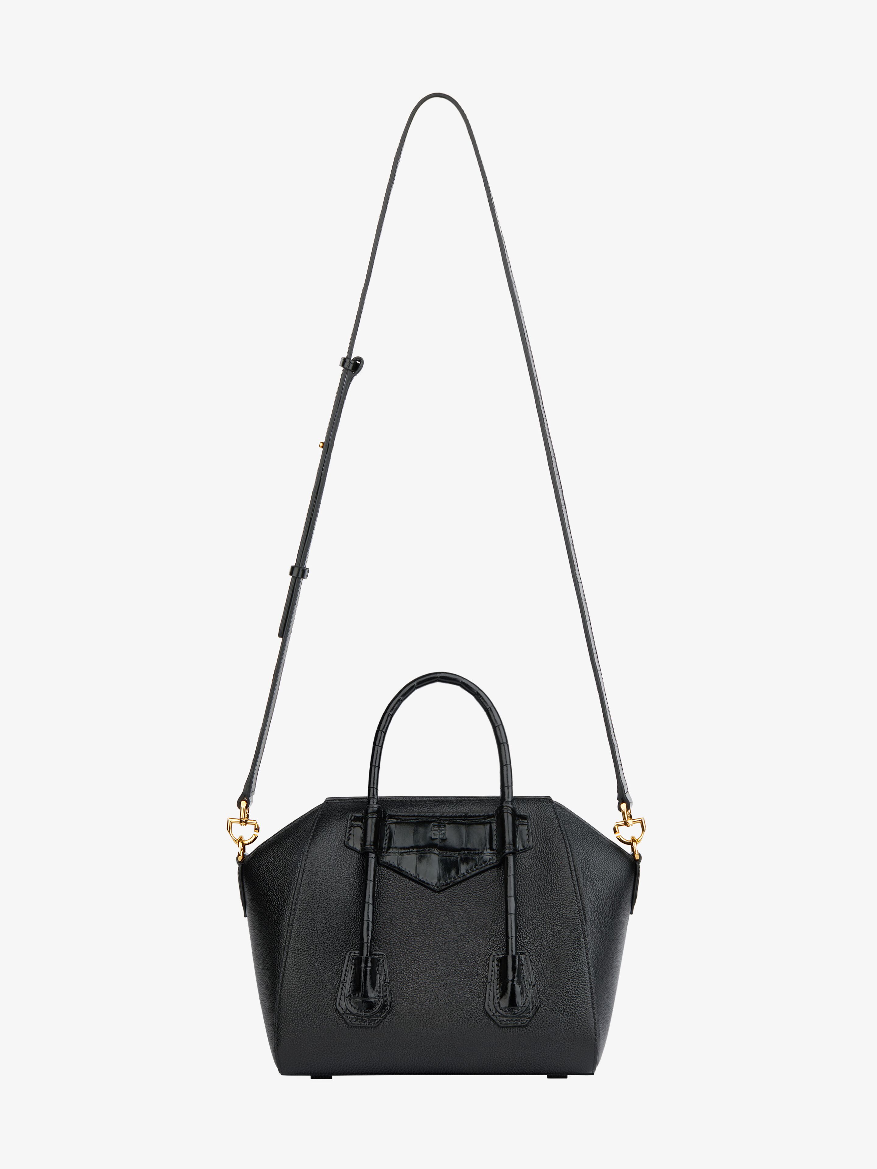 Mini Antigona Lock bag in grained leather in - black | Givenchy US