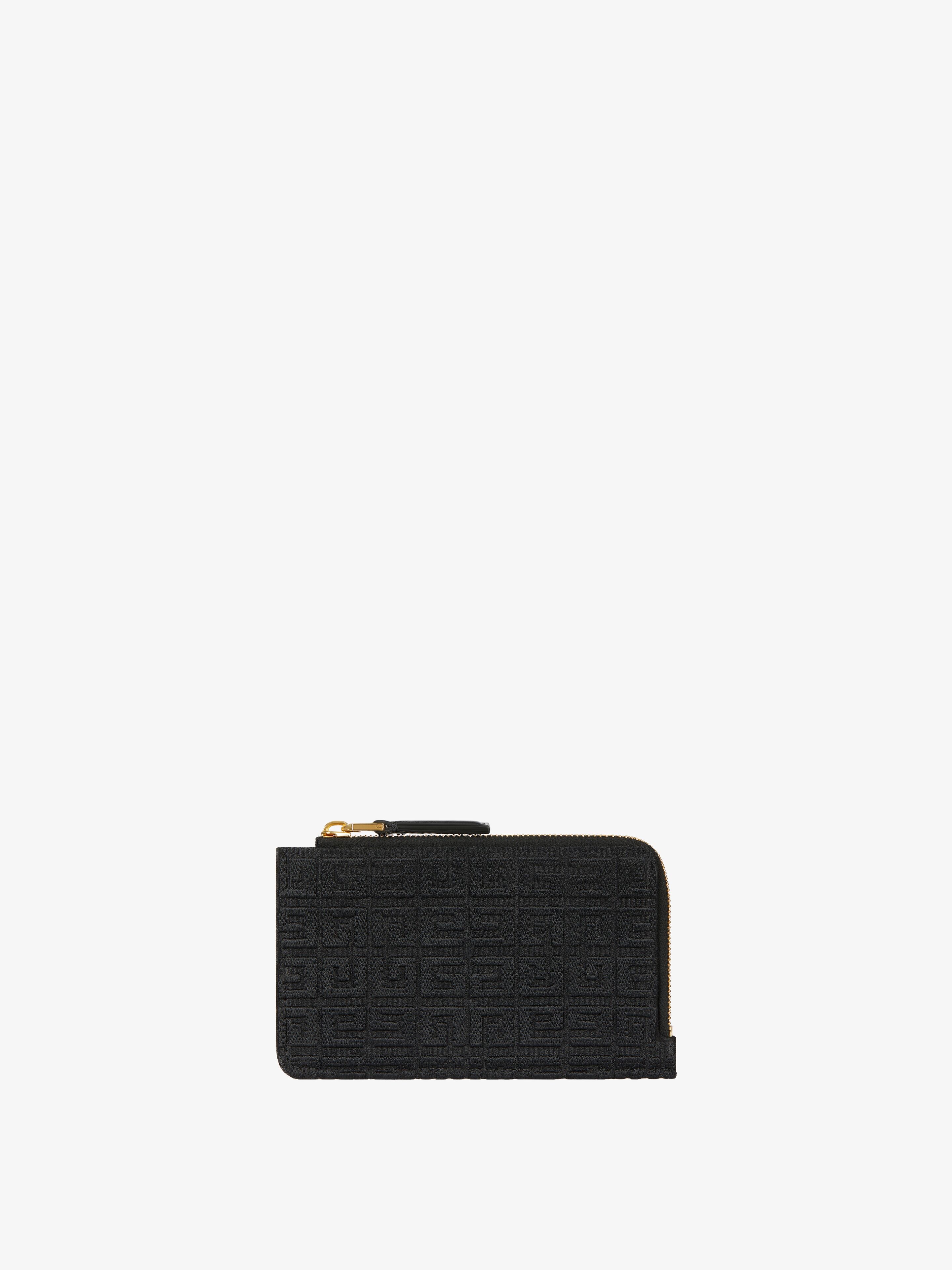 Shop Givenchy G-cut Zipped Card Holder In 4g Embroidered Canvas In Multicolor