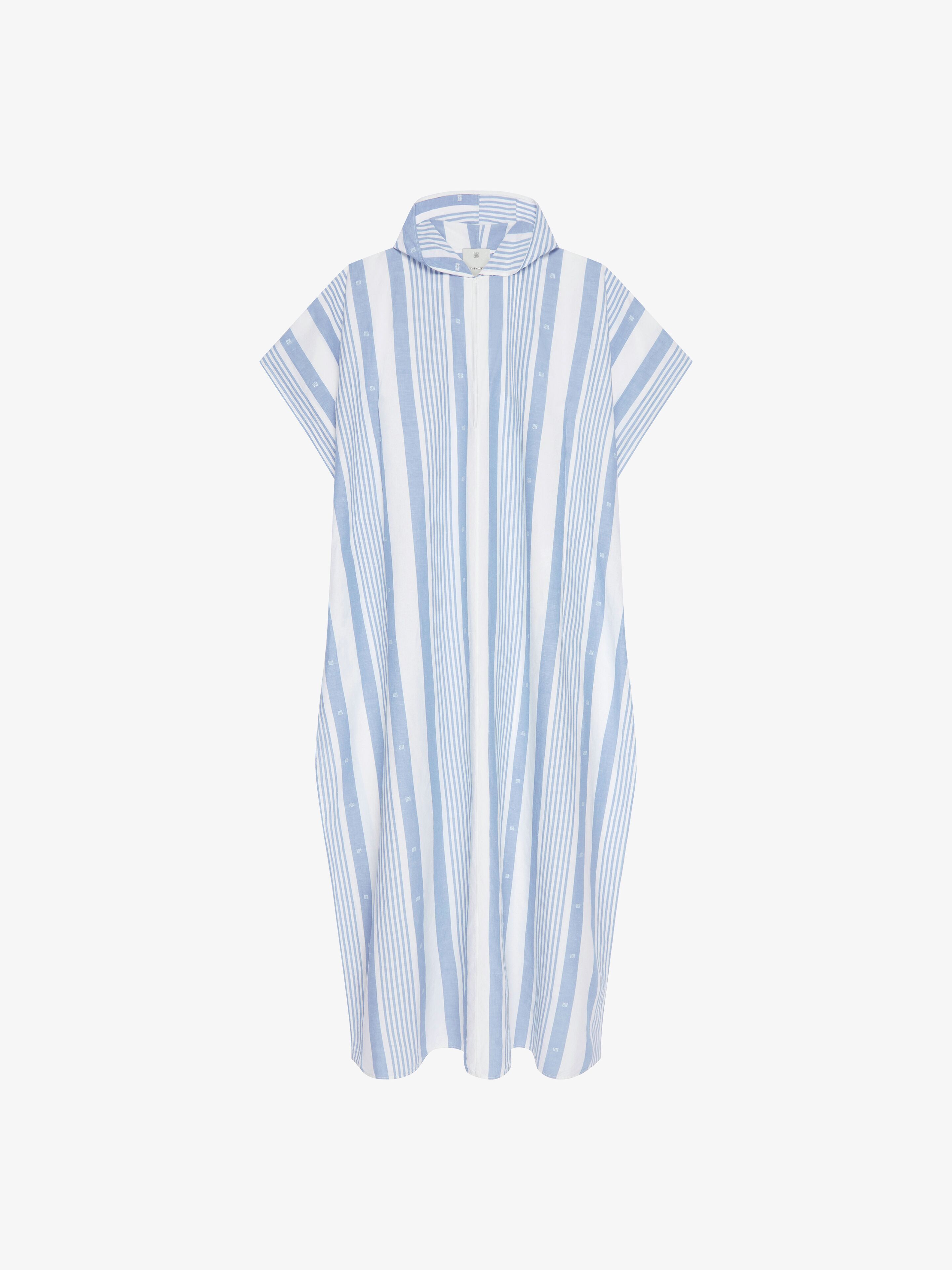Shop Givenchy Kaftan In Cotton And Linen With 4g Stripes