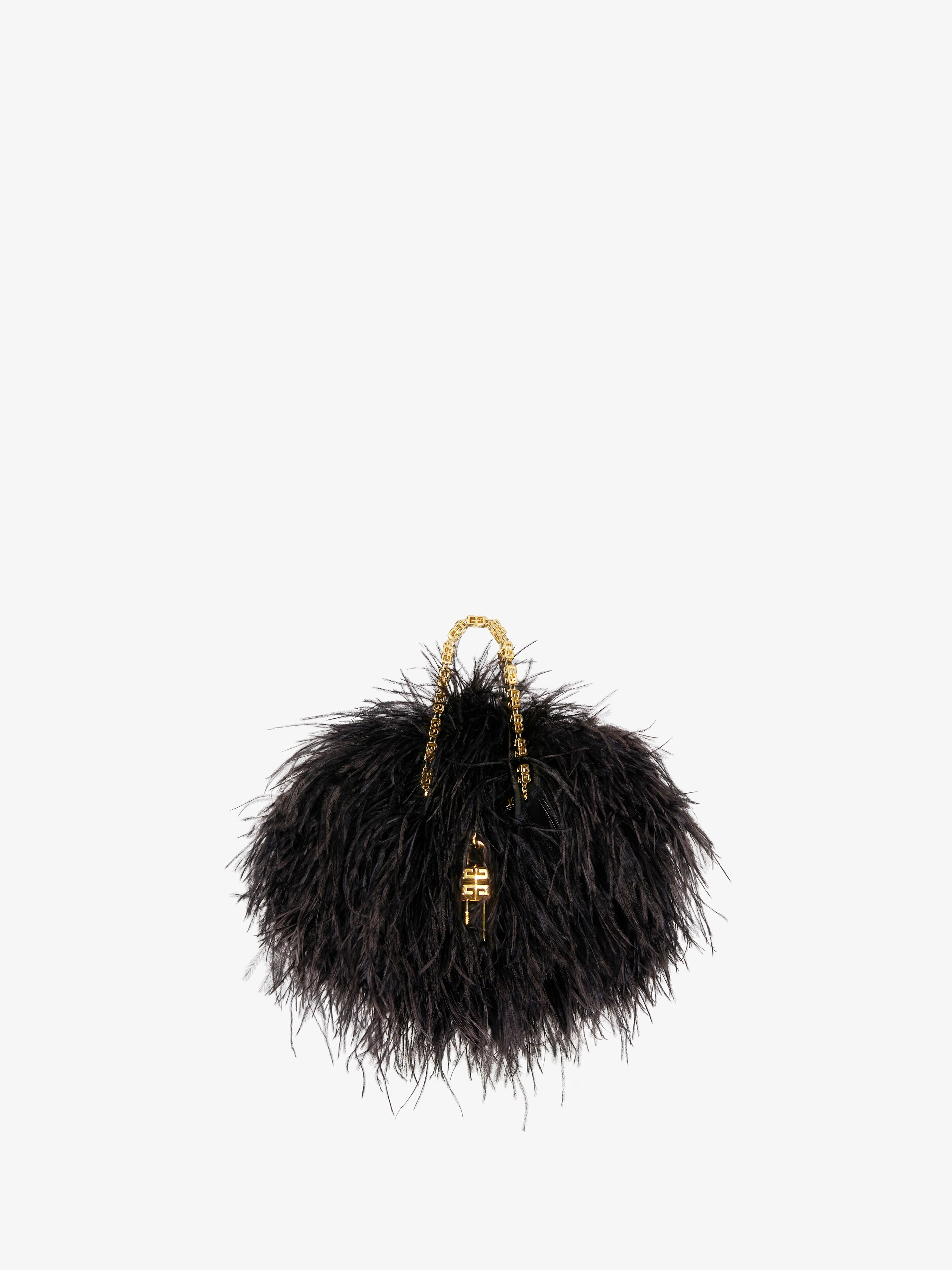 Welcome Mini Kenny bag in silk with feathers Shipping Returns Gift wrapping  - black