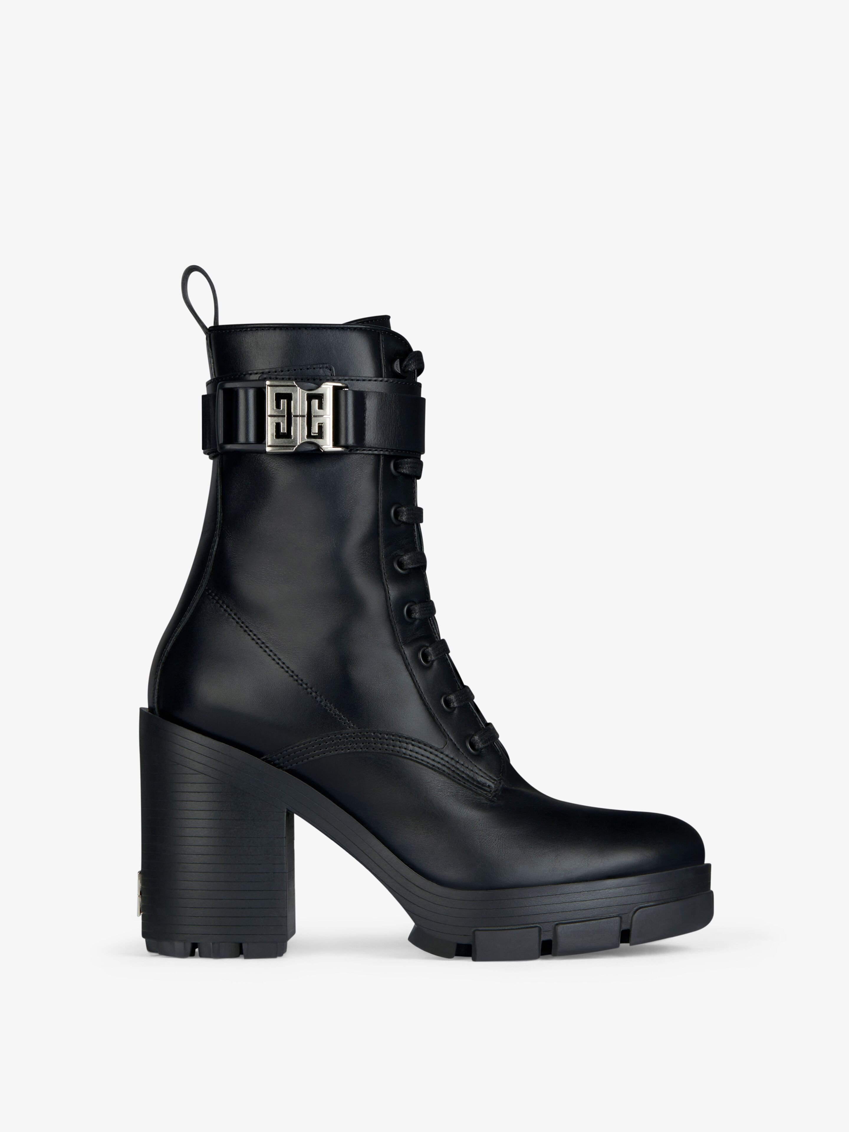 Givenchy Women's Leather Block-heel Combat Boots In Black