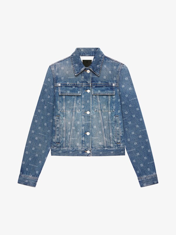 Slim-fit jacket in GIVENCHY 4G denim - blue | Givenchy US