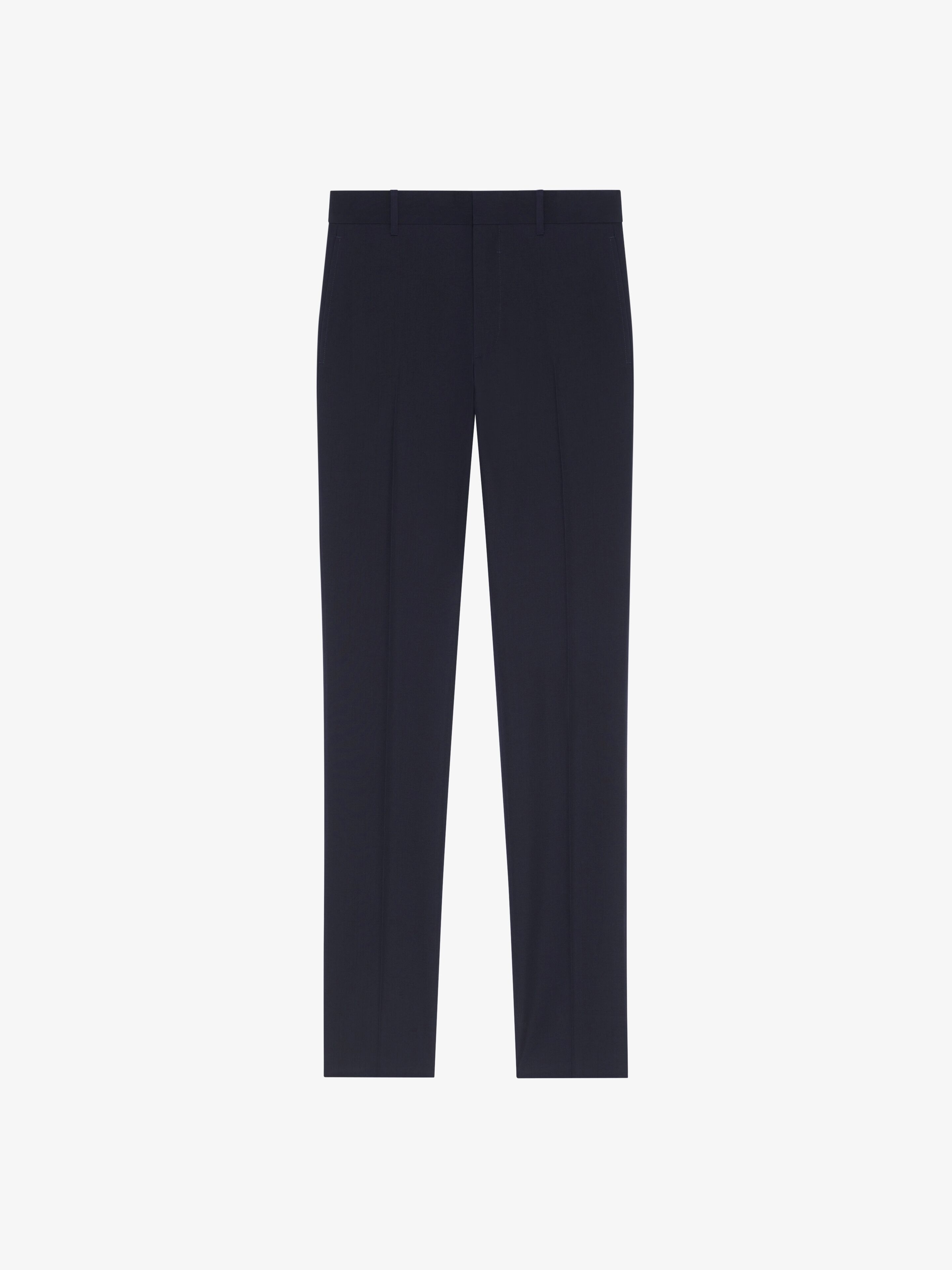 Shop Givenchy Slim Fit Tailored Pants In Wool In Navy