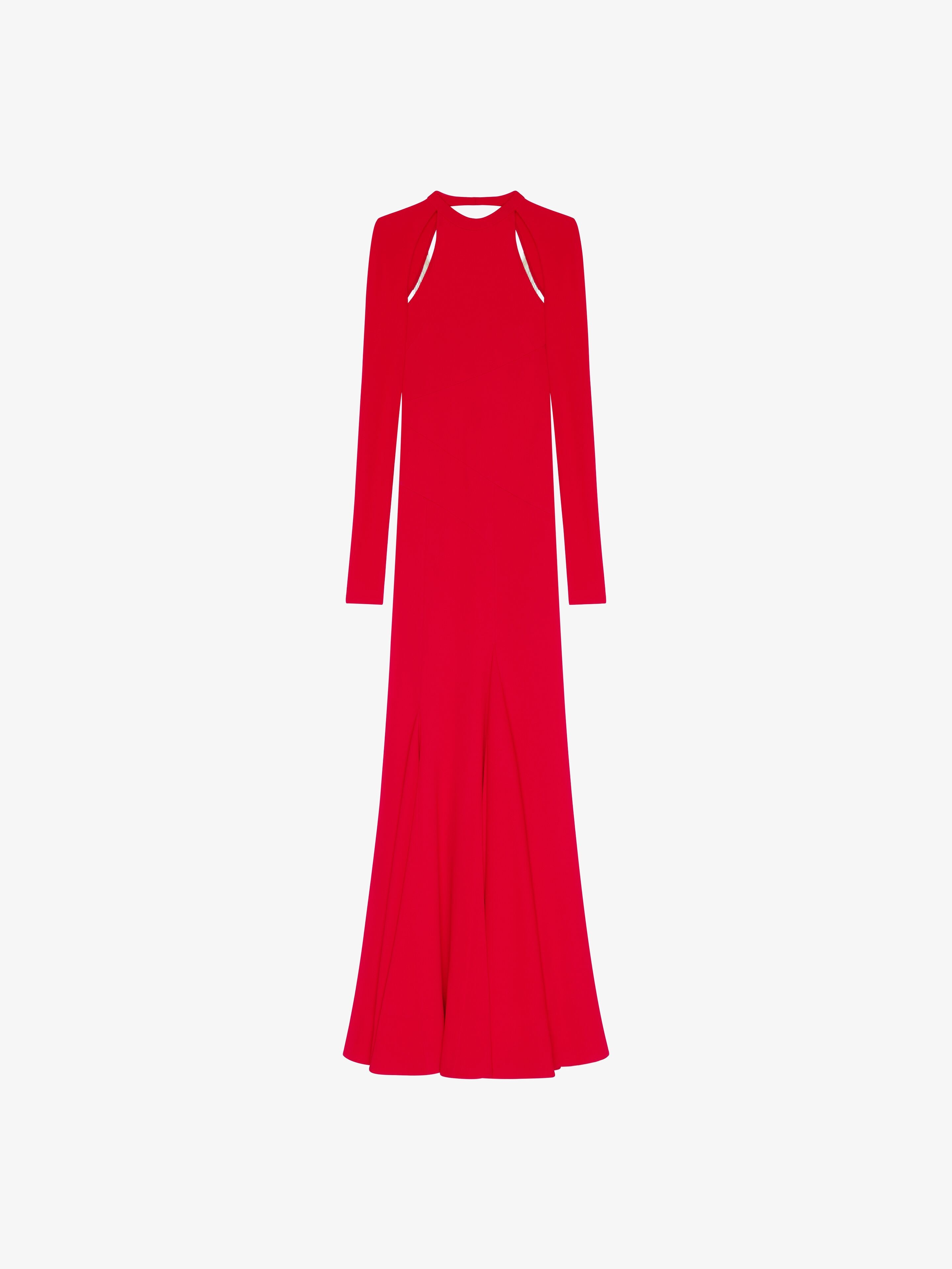Givenchy Dressing Gown Du Soir En Stretch Sable Avec Chaînes In Red