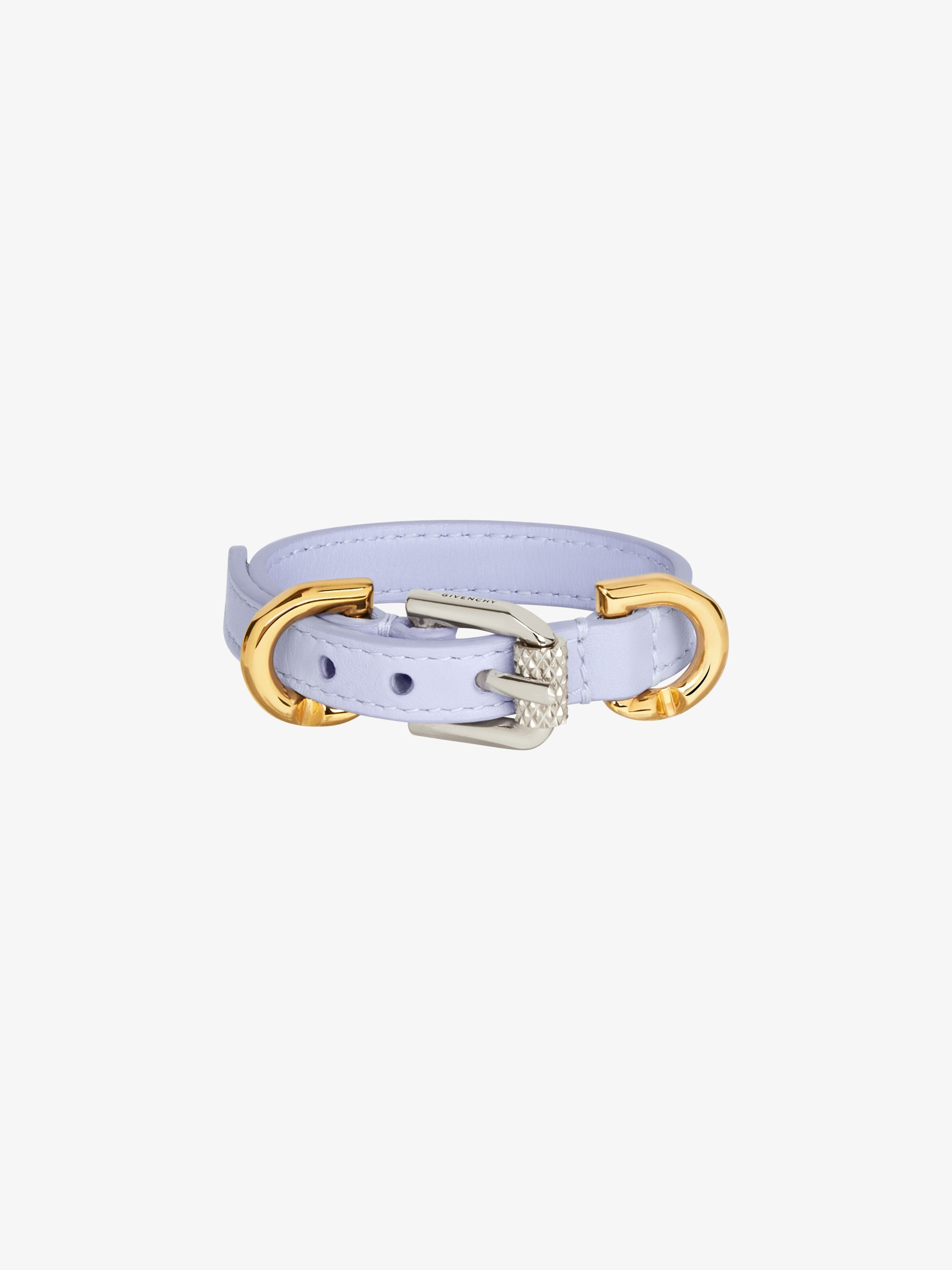 Givenchy Voyou Bracelet In Leather And Metal In Purple