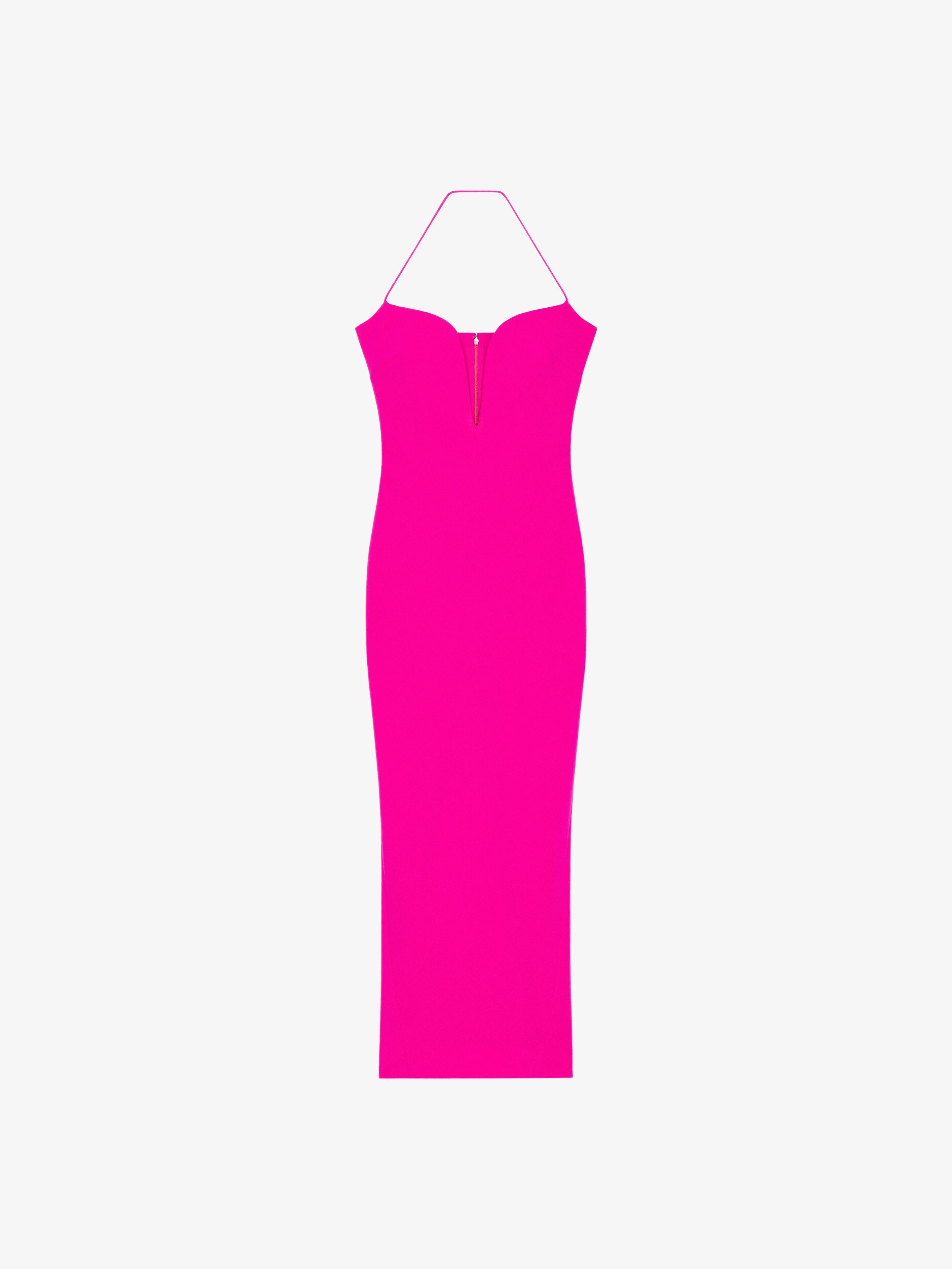 Givenchy Dress In Wool With Plunging Neckline In Pink