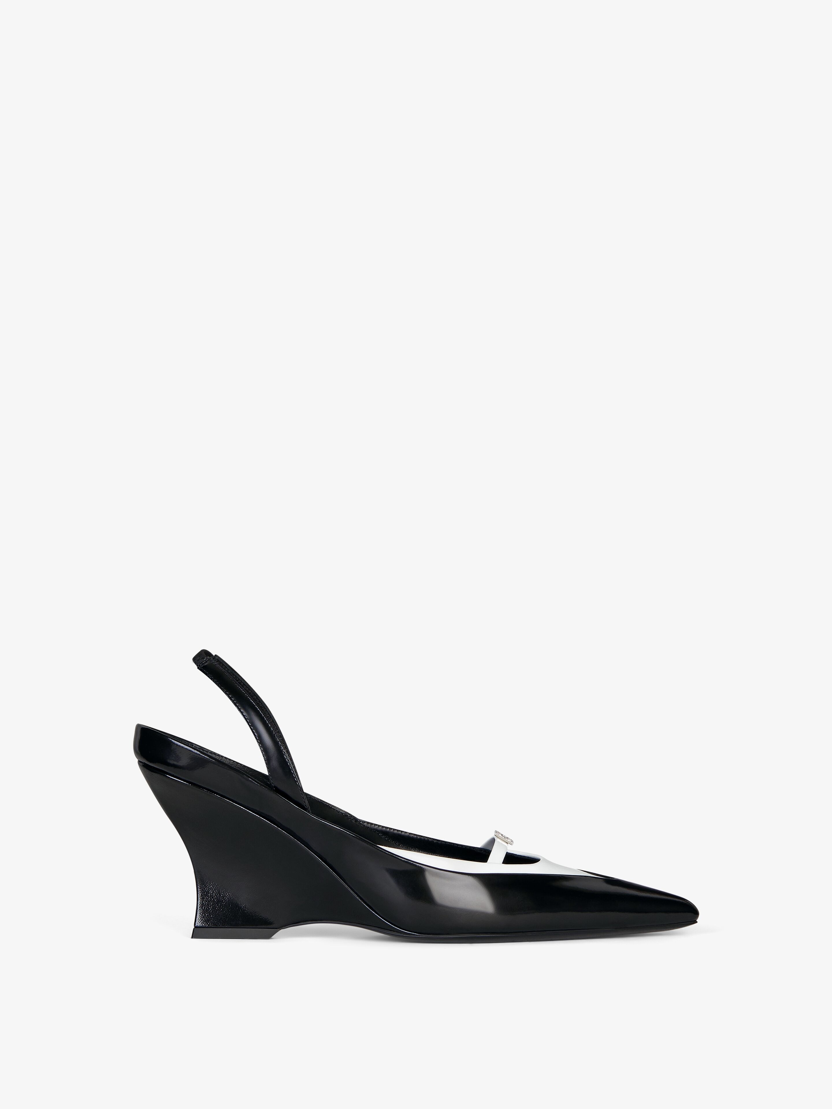 Shop Givenchy Raven Slingbacks In Leather In White/black