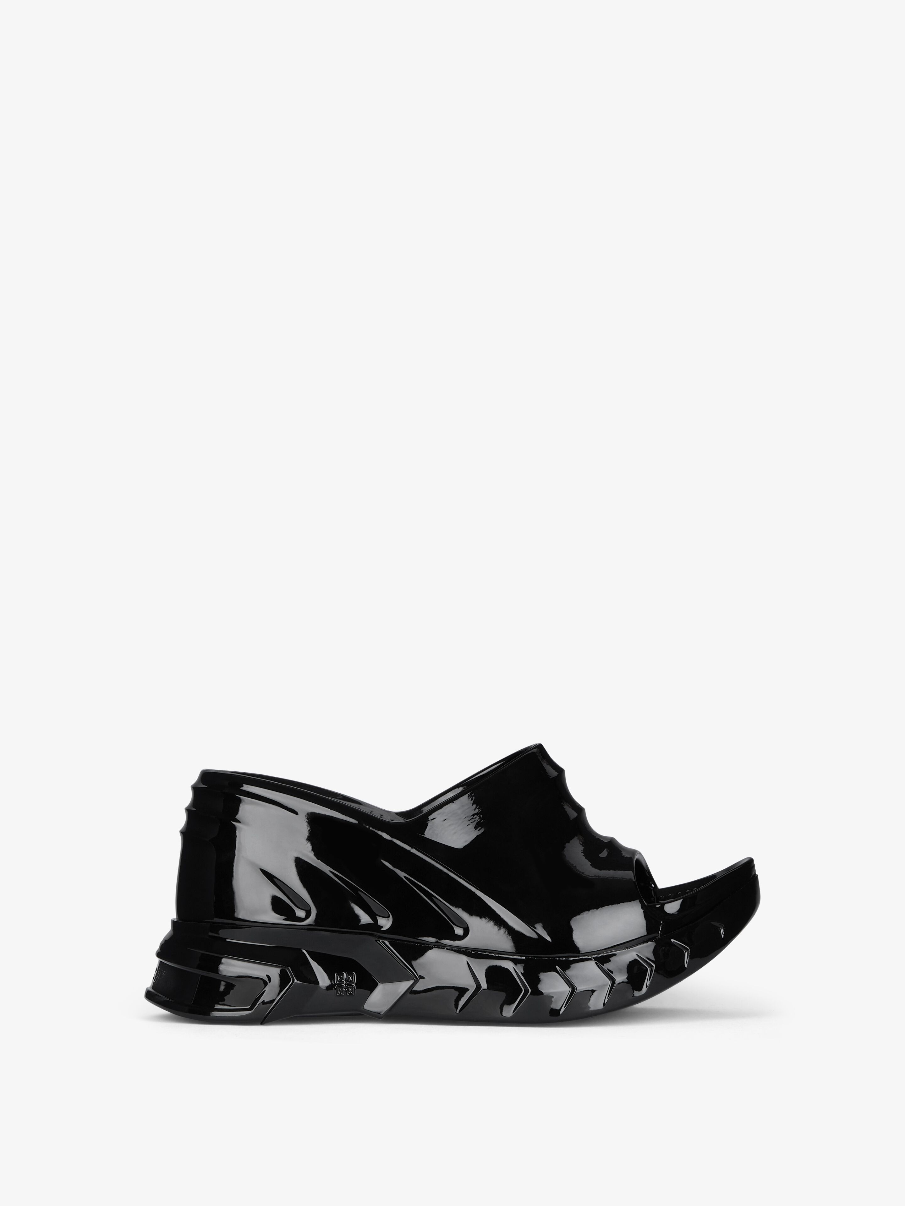 Shop Givenchy Marshmallow Wedge Sandals In Rubber In Black