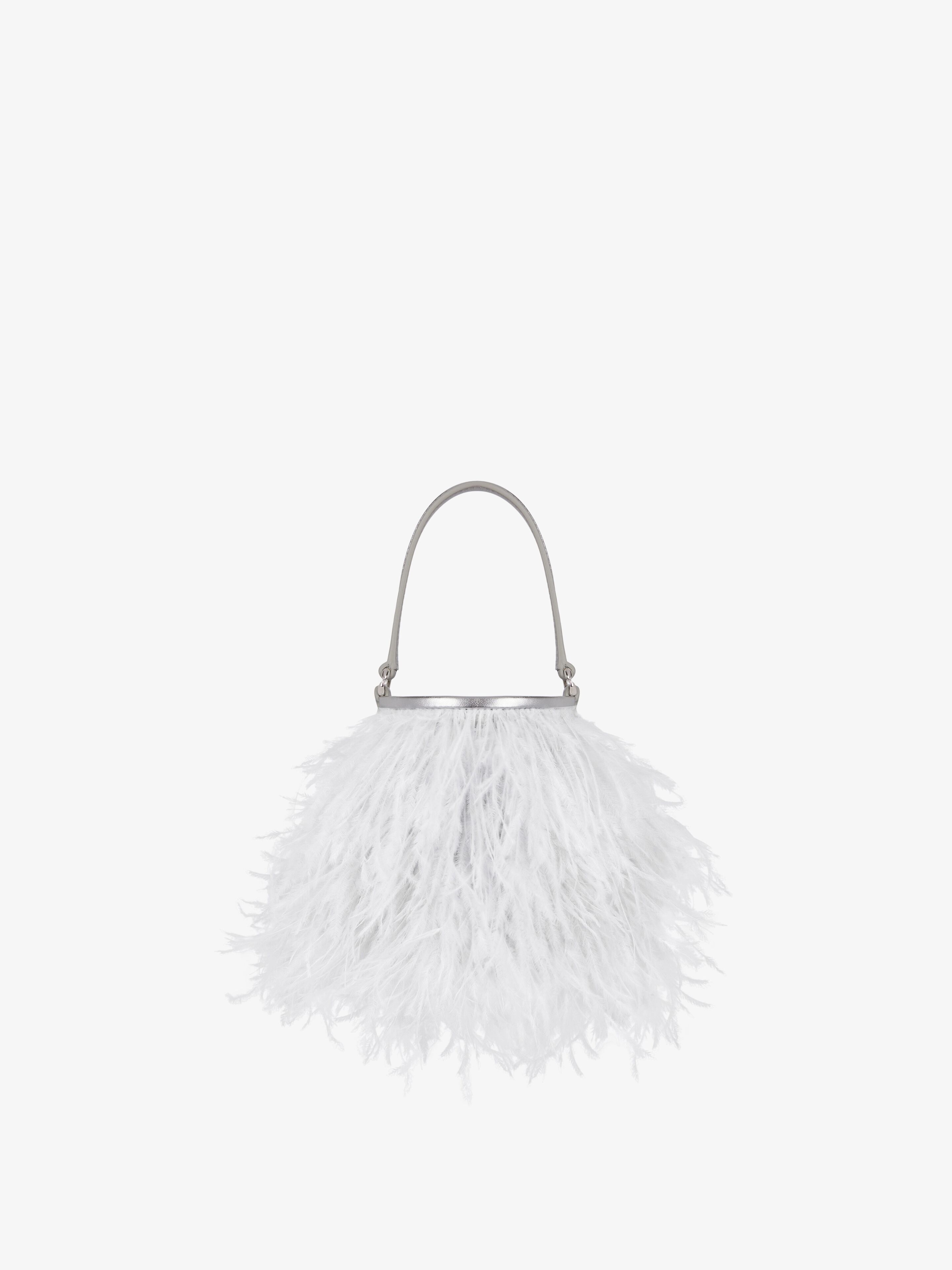 GIVENCHY正規品/関税送料込み micro bucket bag Micro Shark Lock bucket bag in satin with feathers in