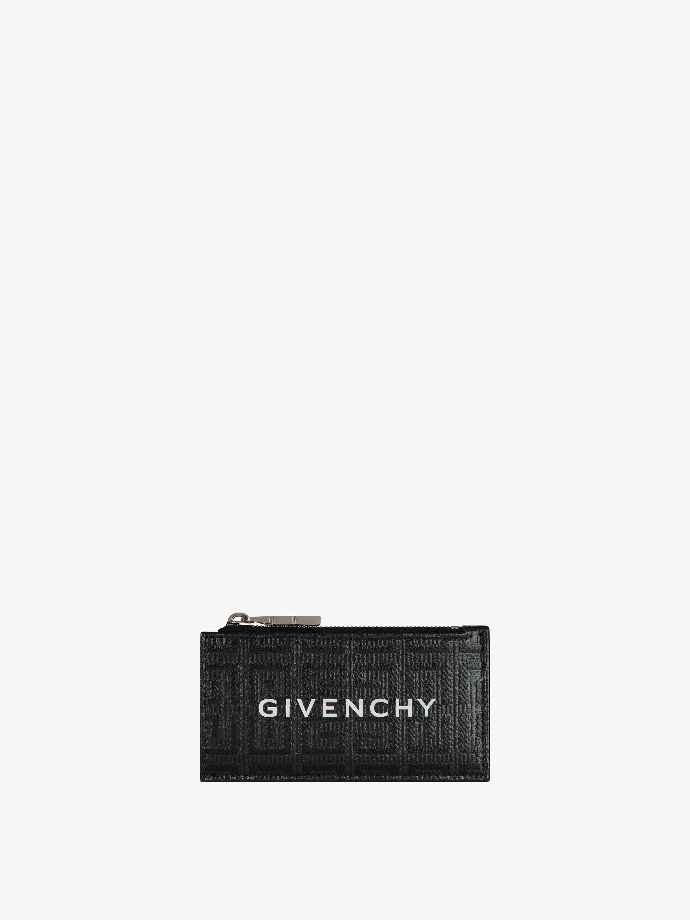 Givenchy Porte-cartes Zippé En Toile Enduite 4g In Black