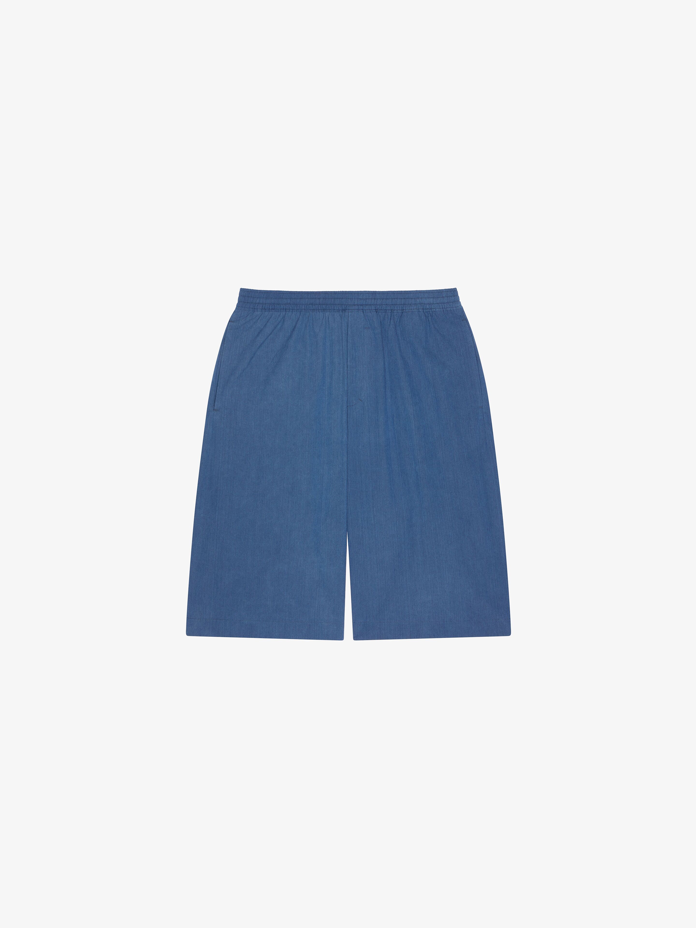 Shop Givenchy Bermuda Shorts In Ozone Washed Chambray In Blue