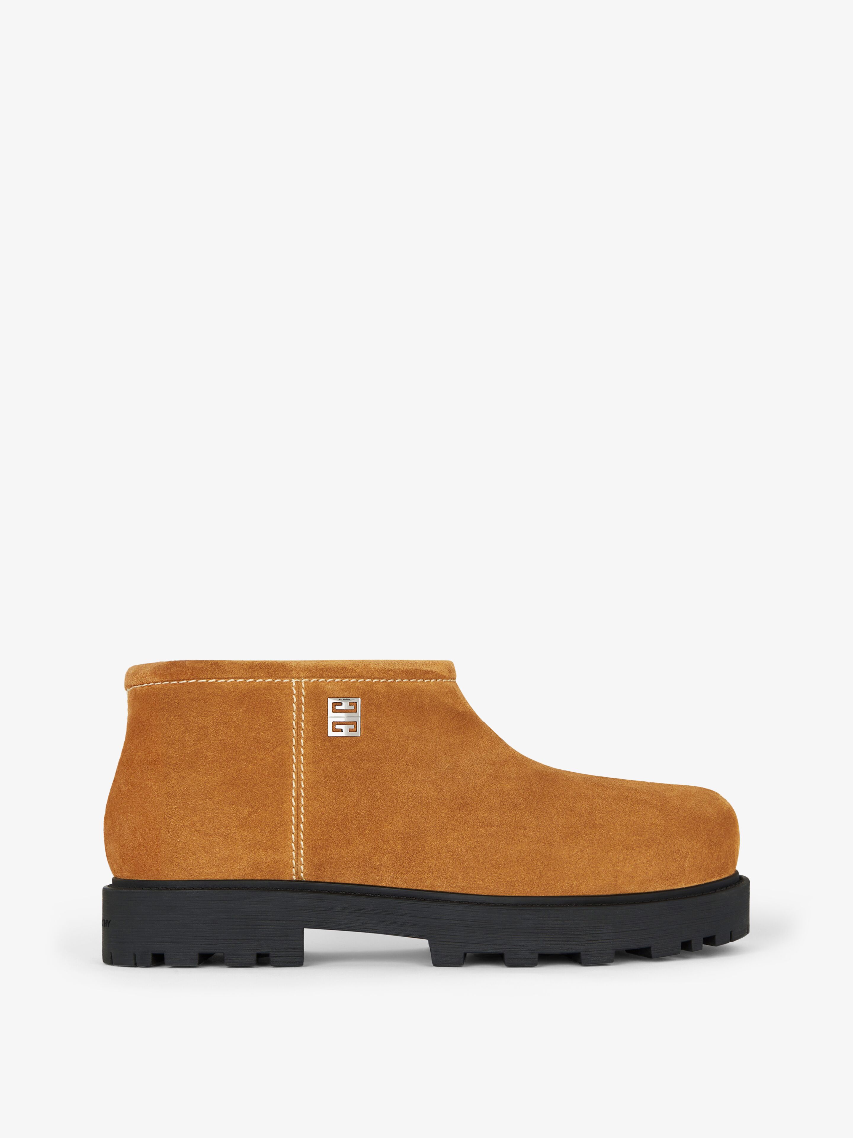 Shop Givenchy Storm Ankle Boots In Suede And Shearling In Beige Camel