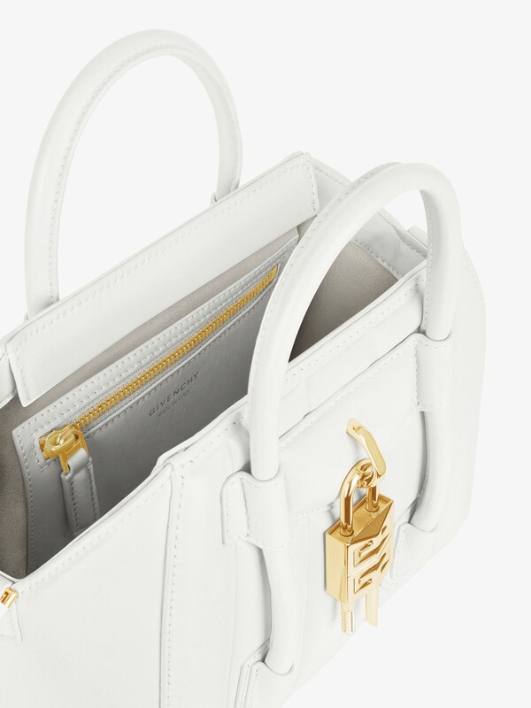 Mini Antigona Lock bag in box leather - ivory | Givenchy US