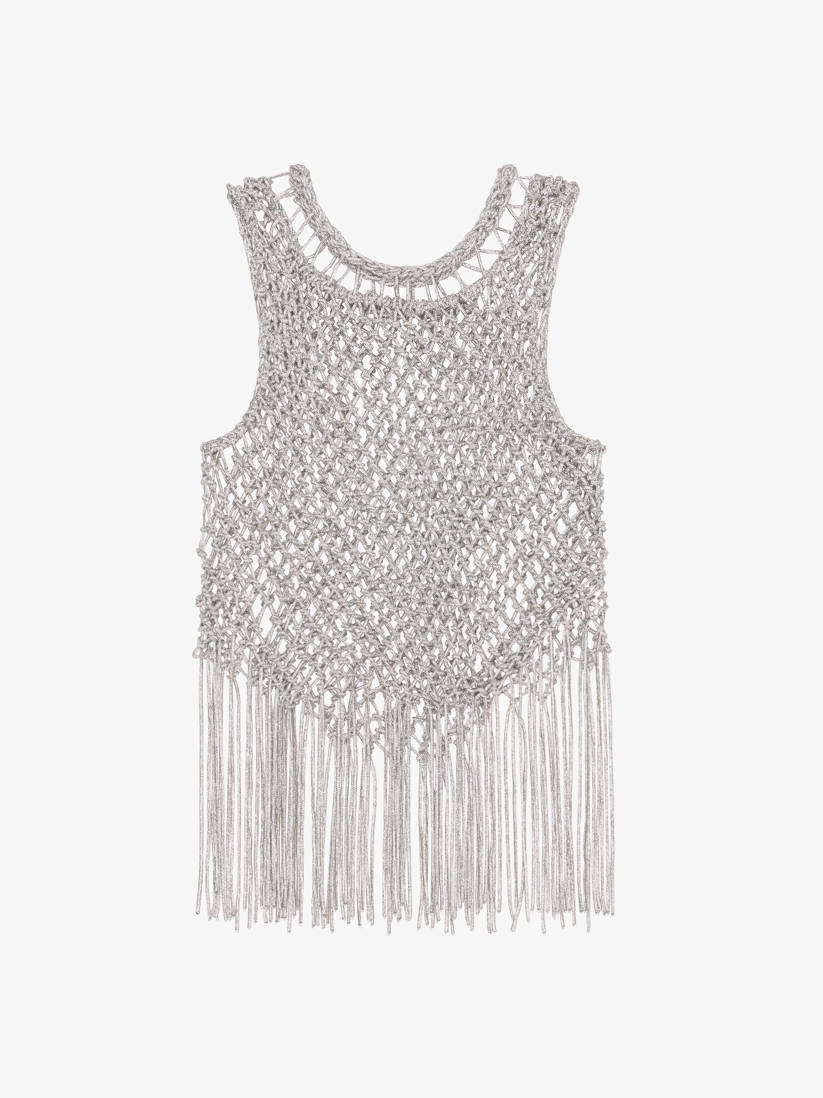 Givenchy - Top En Macramé Brodé De Strass - Argente - pour Femme - Taille : 38