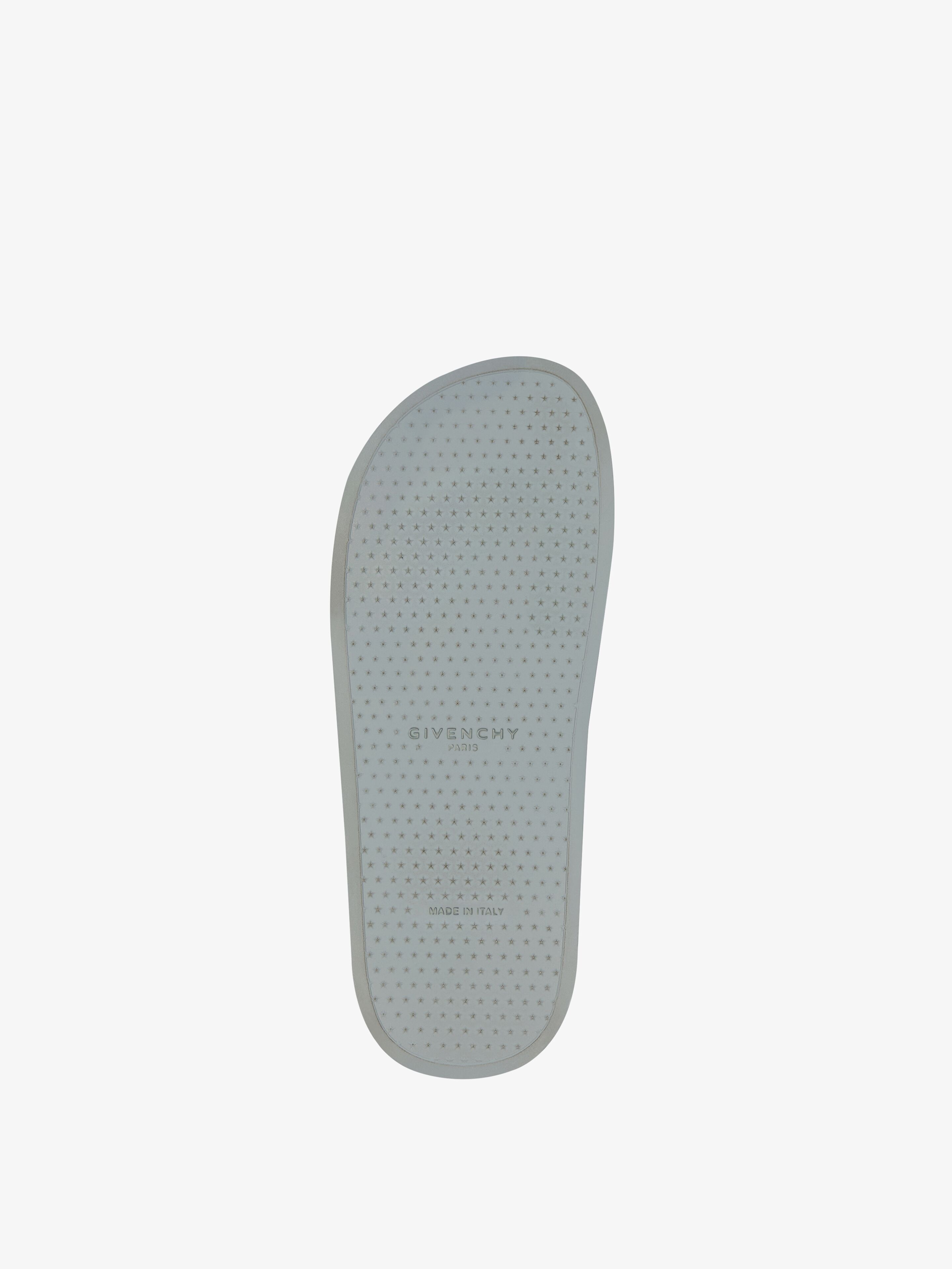 Slide flat sandals in monogram 72 rubber in - medium grey Slide flat sandals in monogram 72 rubber in - medium grey