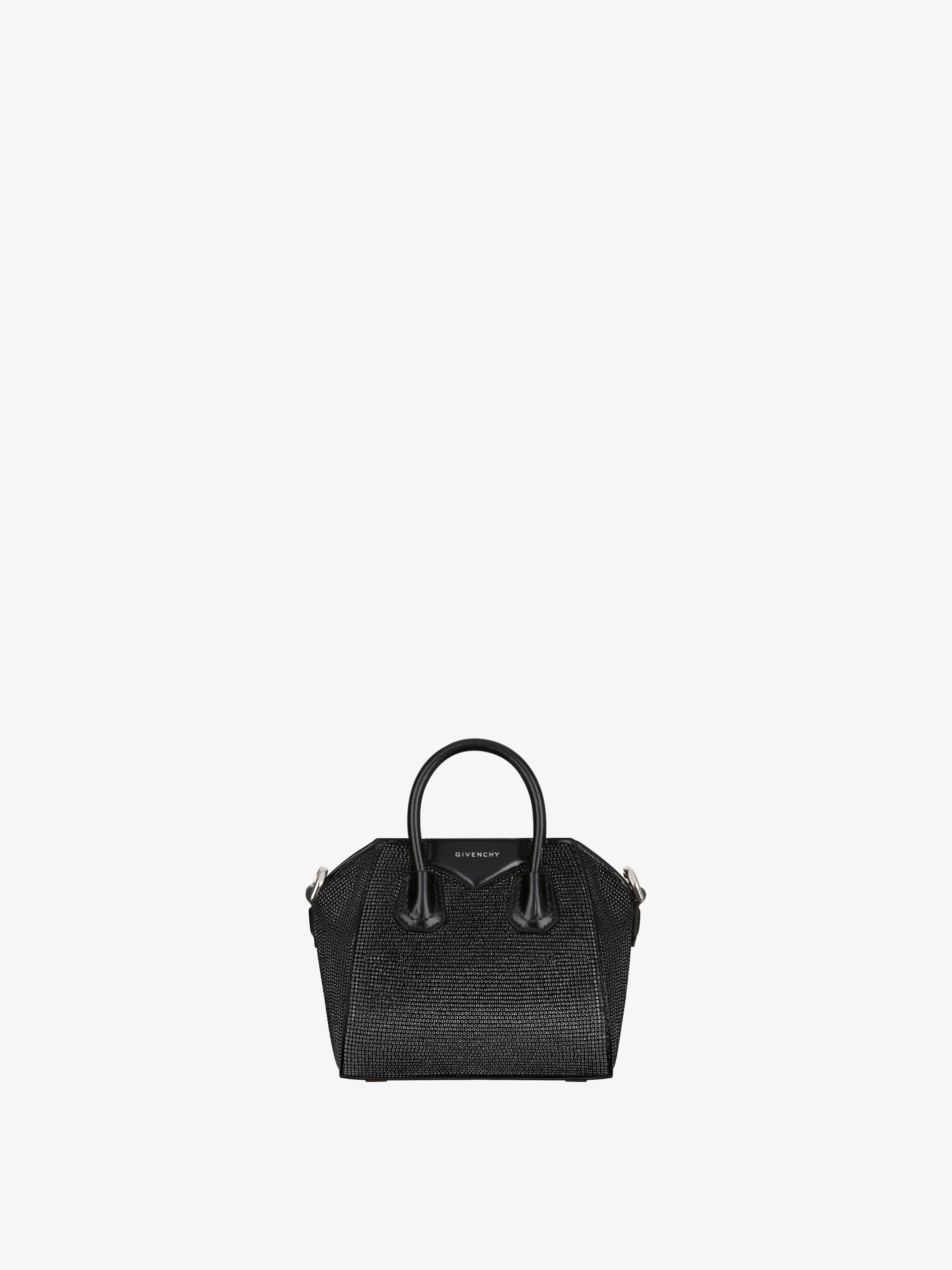 Givenchy Sac Antigona Micro En Satin Avec Strass In Multicolor