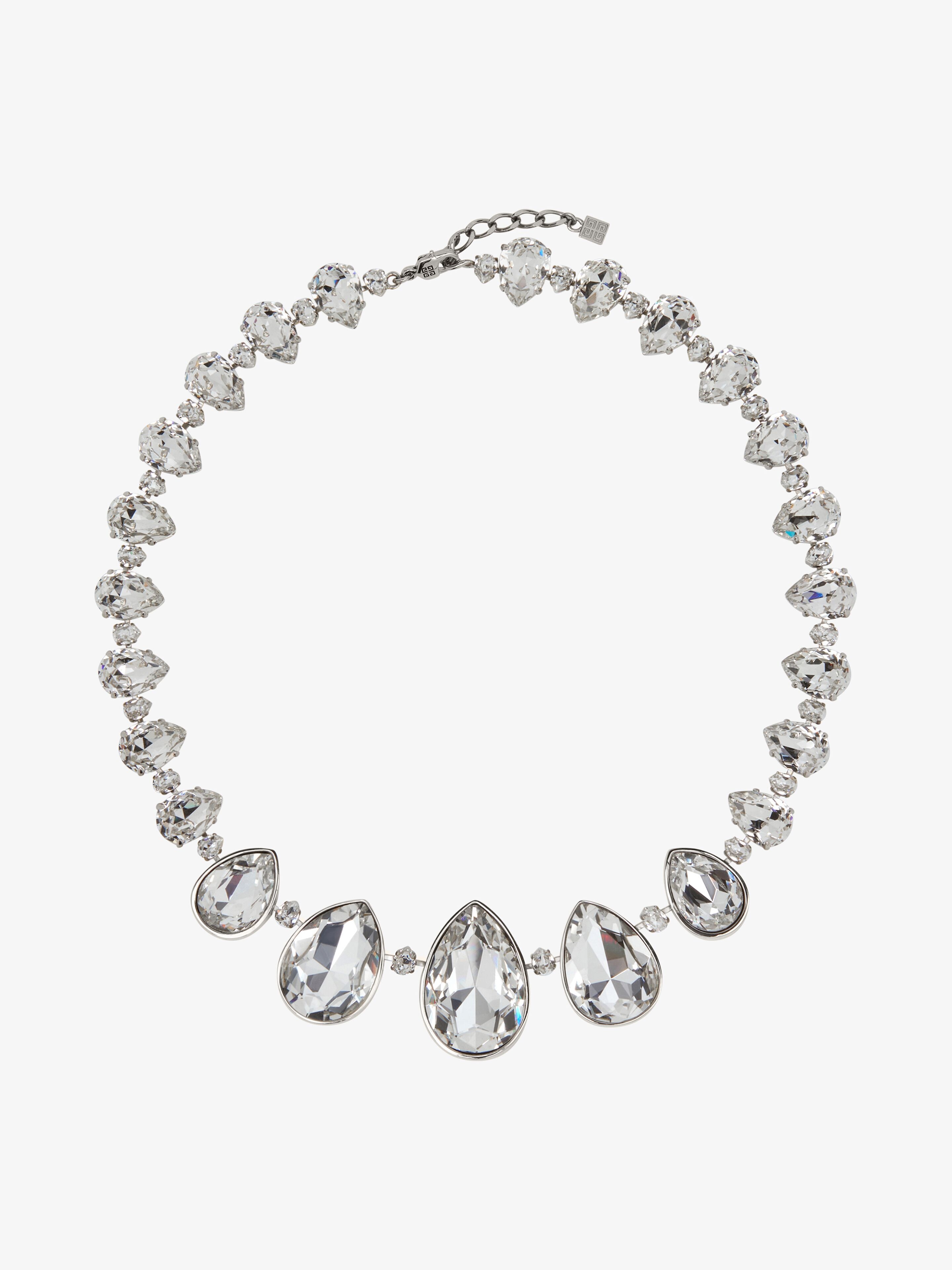Shop Givenchy Short 4g Crystal Necklace In Metal With Crystals In Multicolor