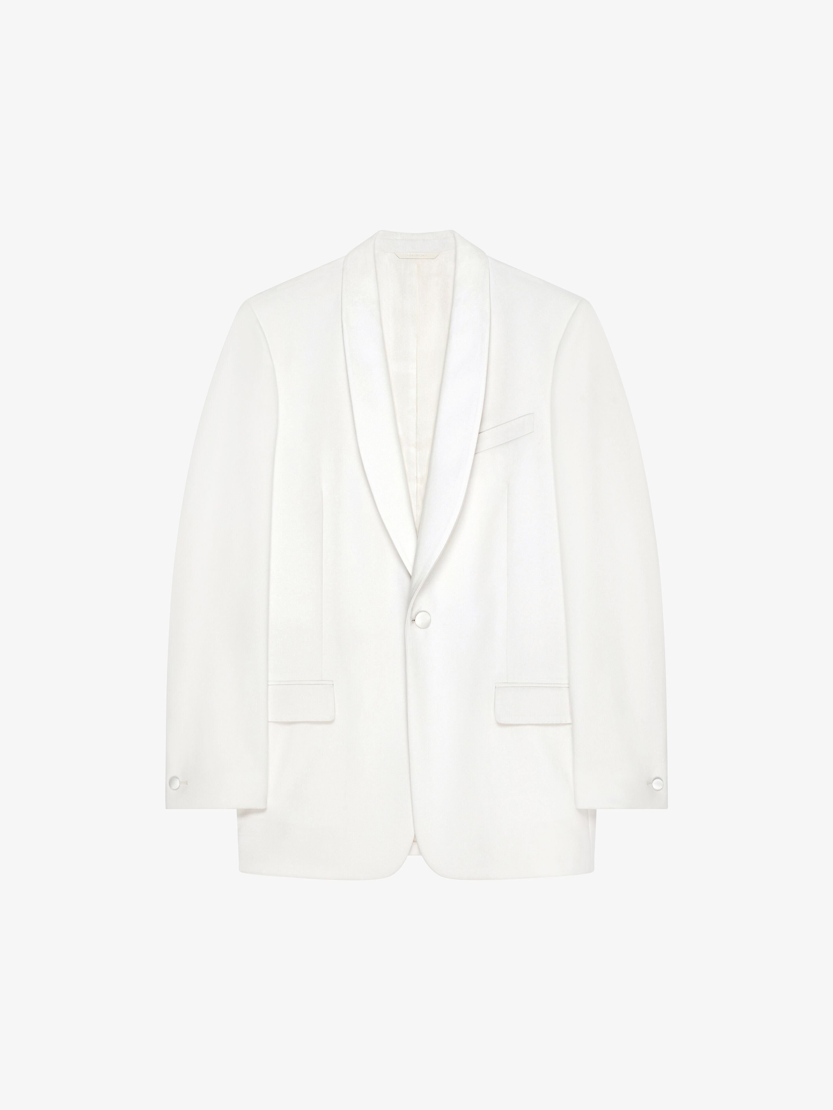 Givenchy Jacket In Wool And Mohair With Satin Details In White