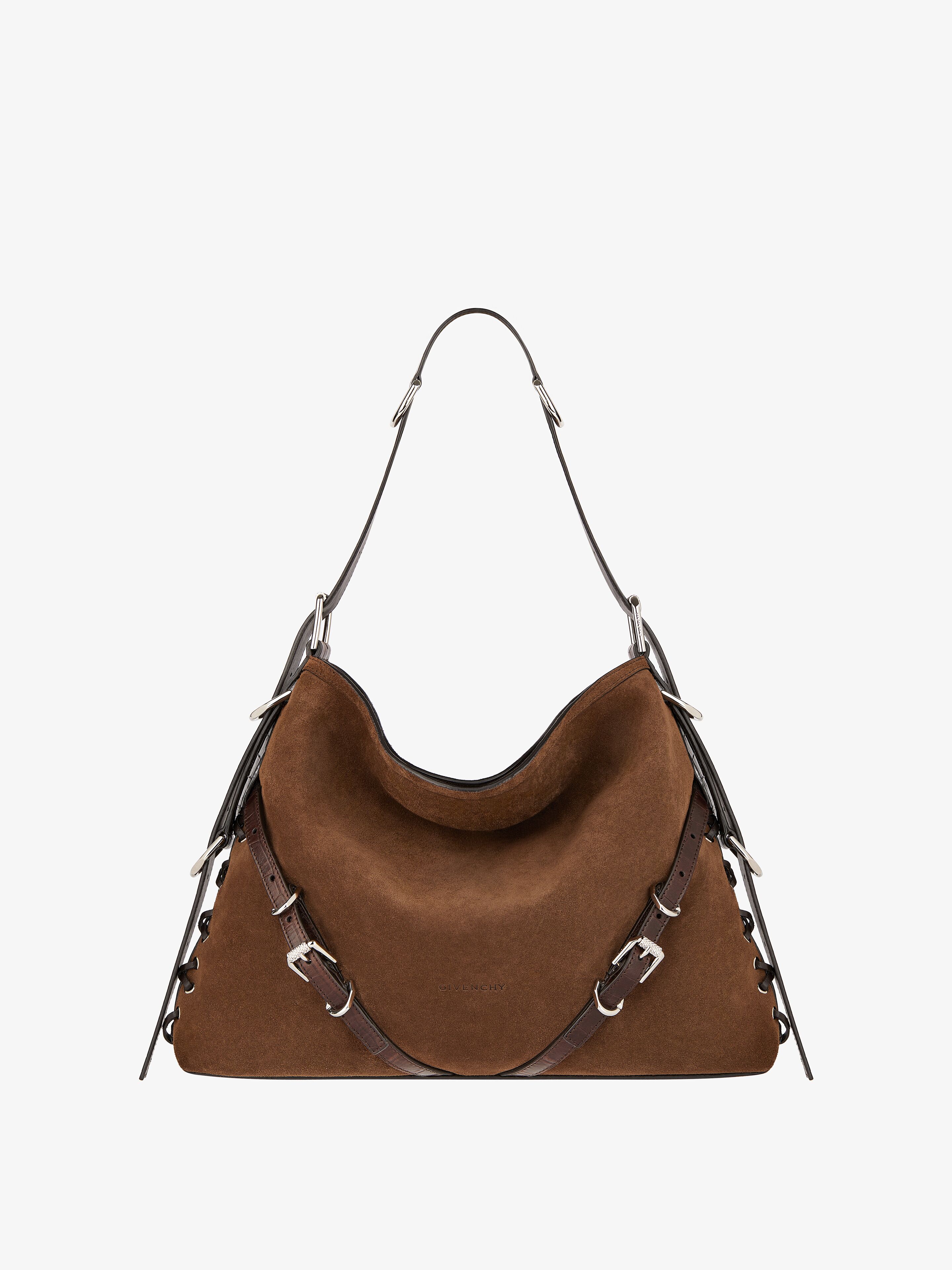 Shop Givenchy Medium Voyou Boyfriend Bag In Corset Style Suede In Multicolor