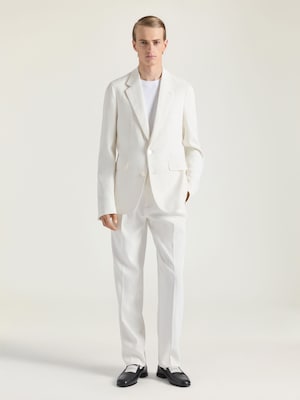 Veste destructurée simple boutonnage en coton mélangé