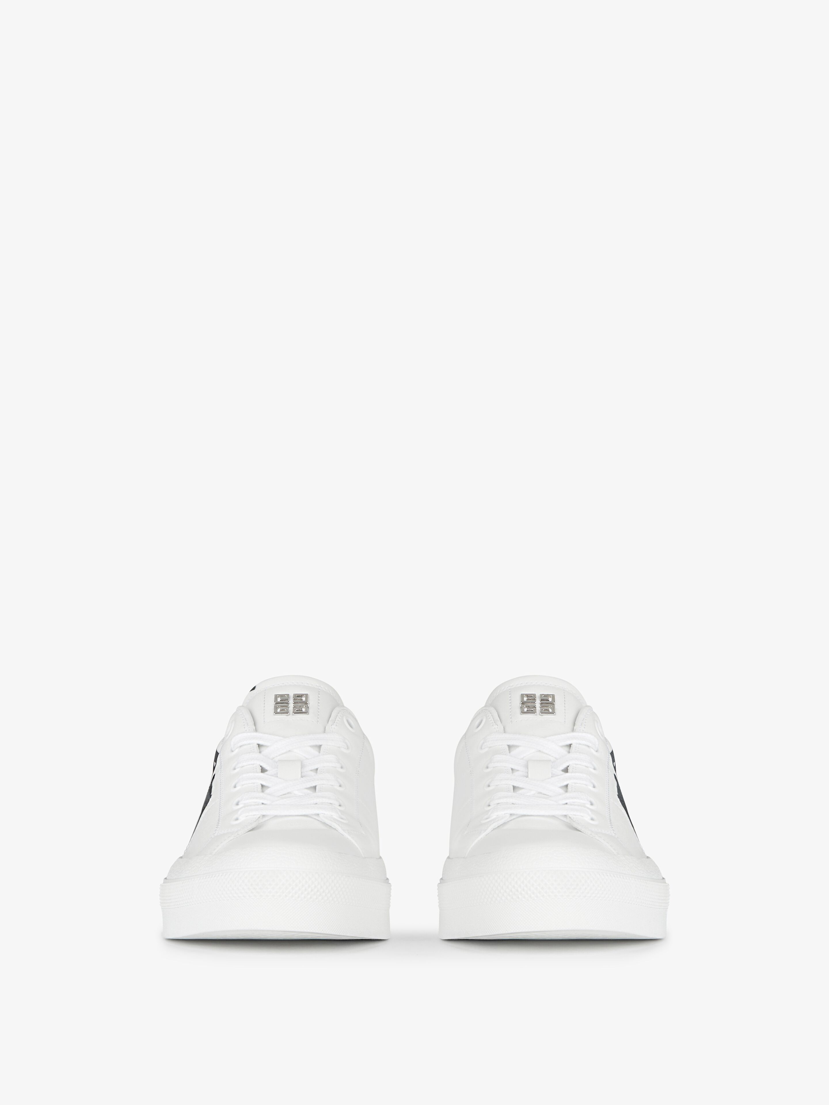 Sneakers City sport in leather with tag effect 4G print - white 