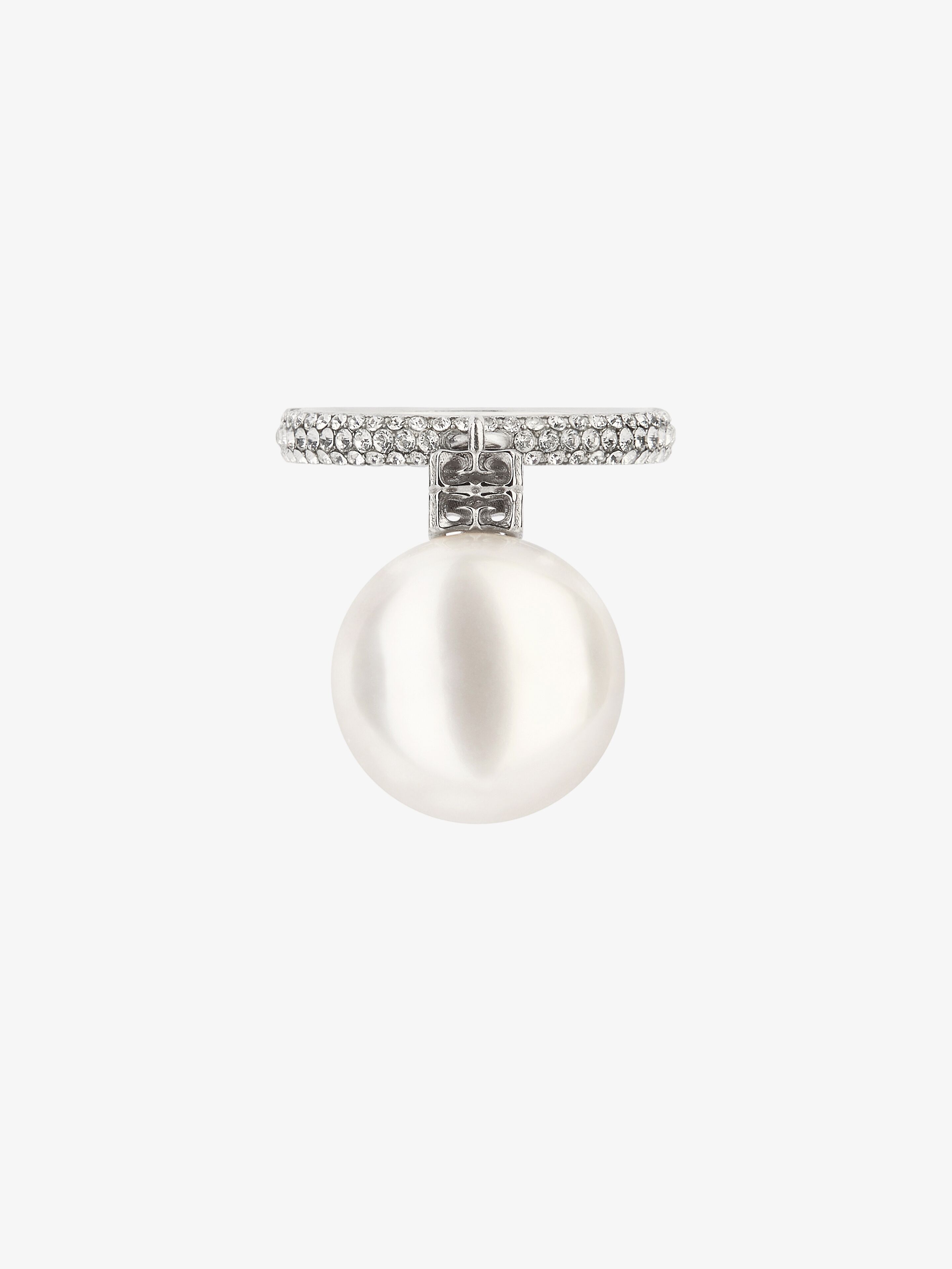 Givenchy - Bague Pearl En Métal Avec Cristaux - Blanc - pour Femme - Taille : 58