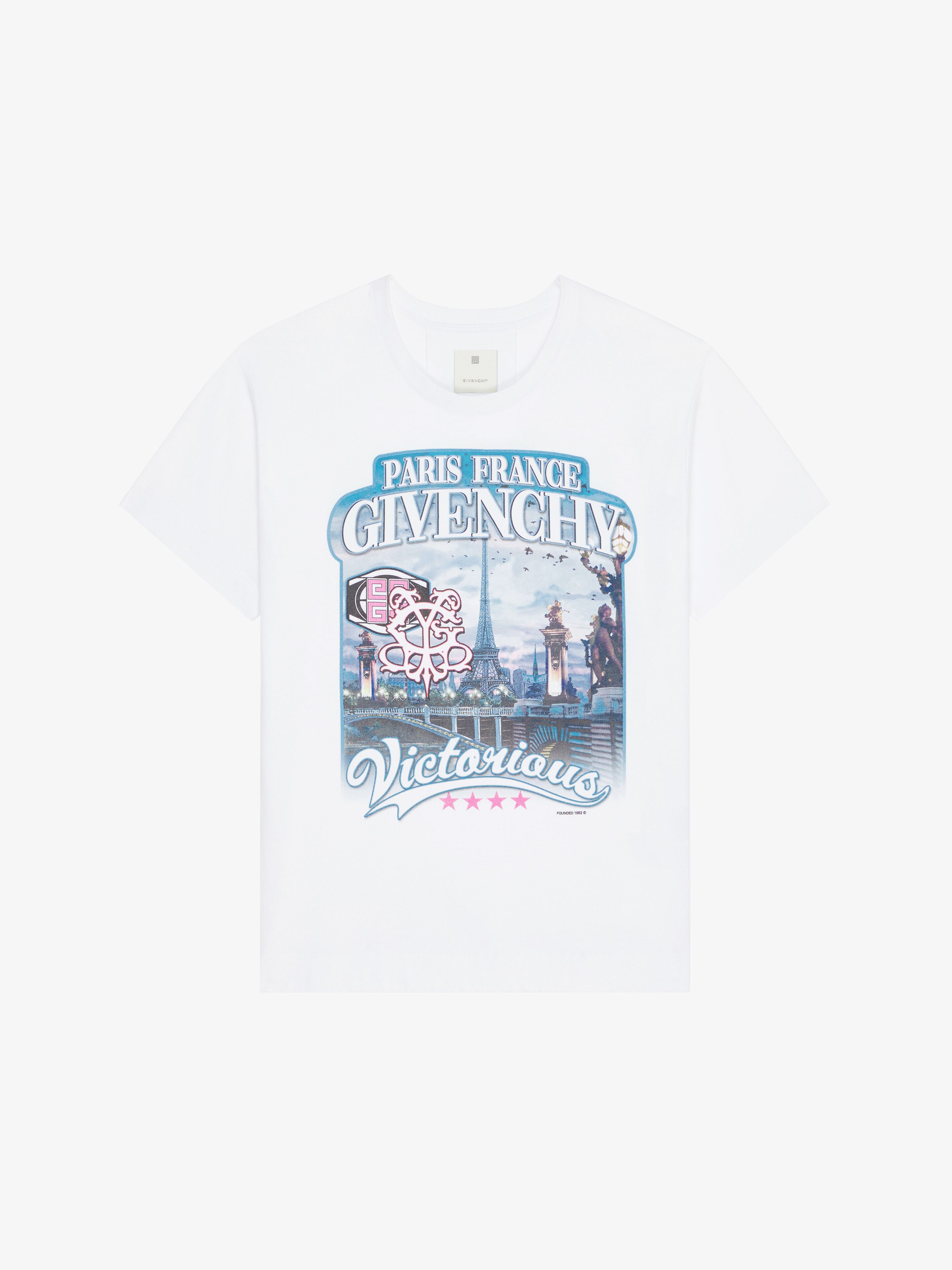Shop Givenchy T-shirt Ample  World Tour En Coton In White
