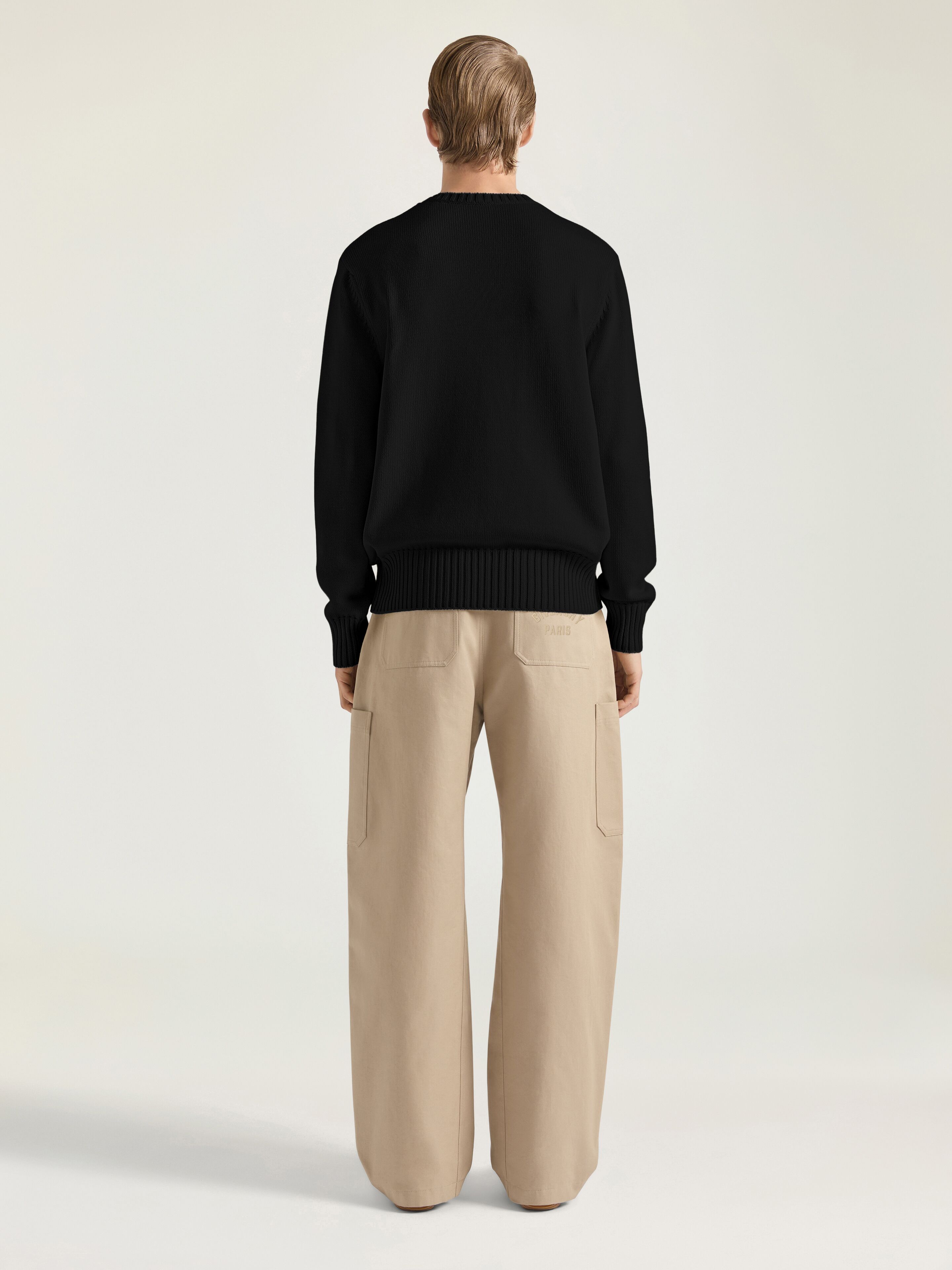 【Givenchy】SWEATER◆BM90W04YNM Sweater in cotton knit with GIVENCHY Paris embroidery