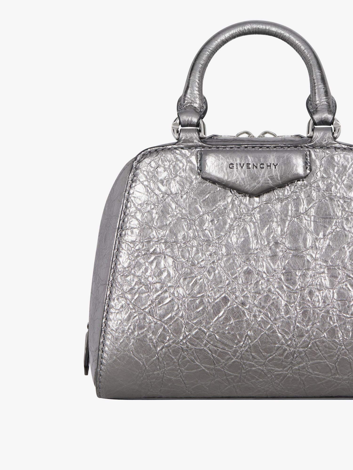 アンティゴナ キューブ ナノ ラミネートレザー - シルバーグレー  