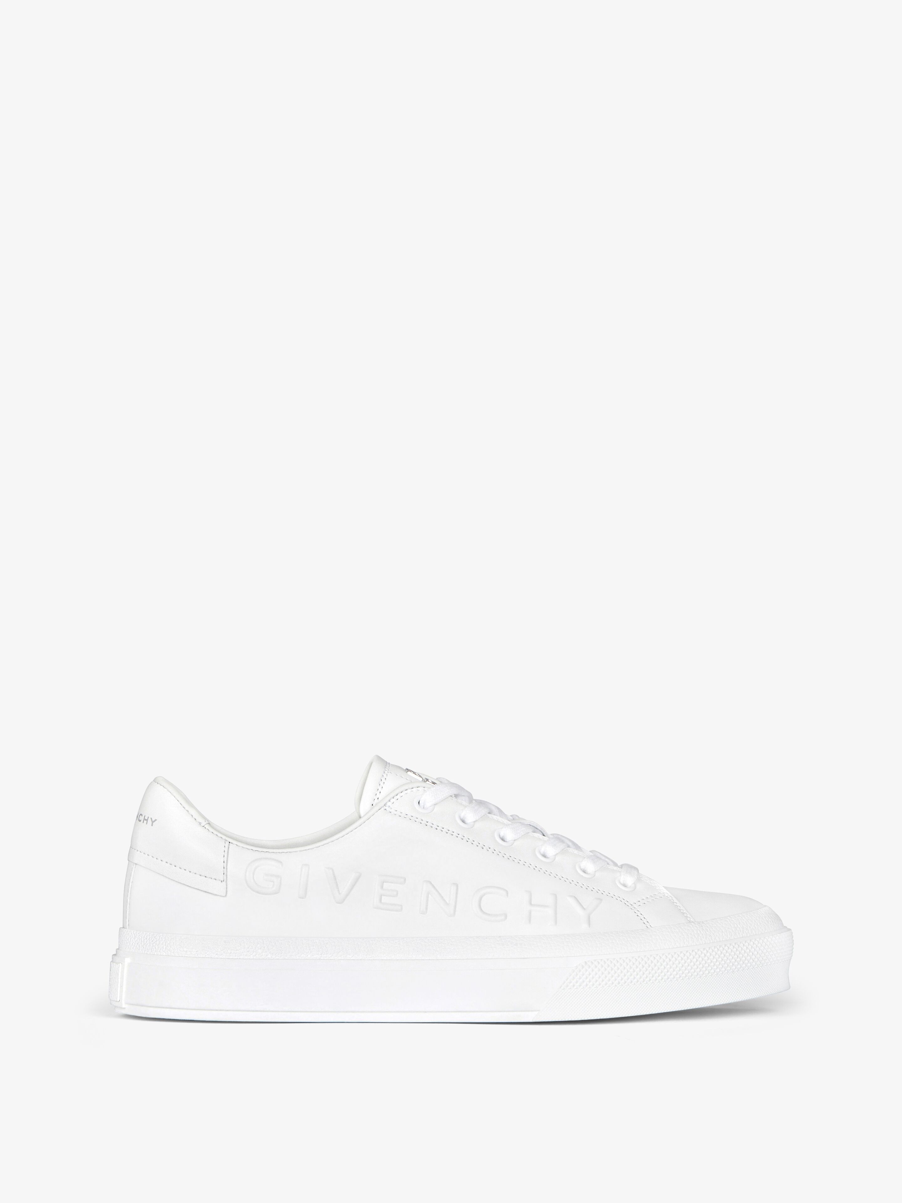 Shop Givenchy City Sport Sneakers In  Leather In White