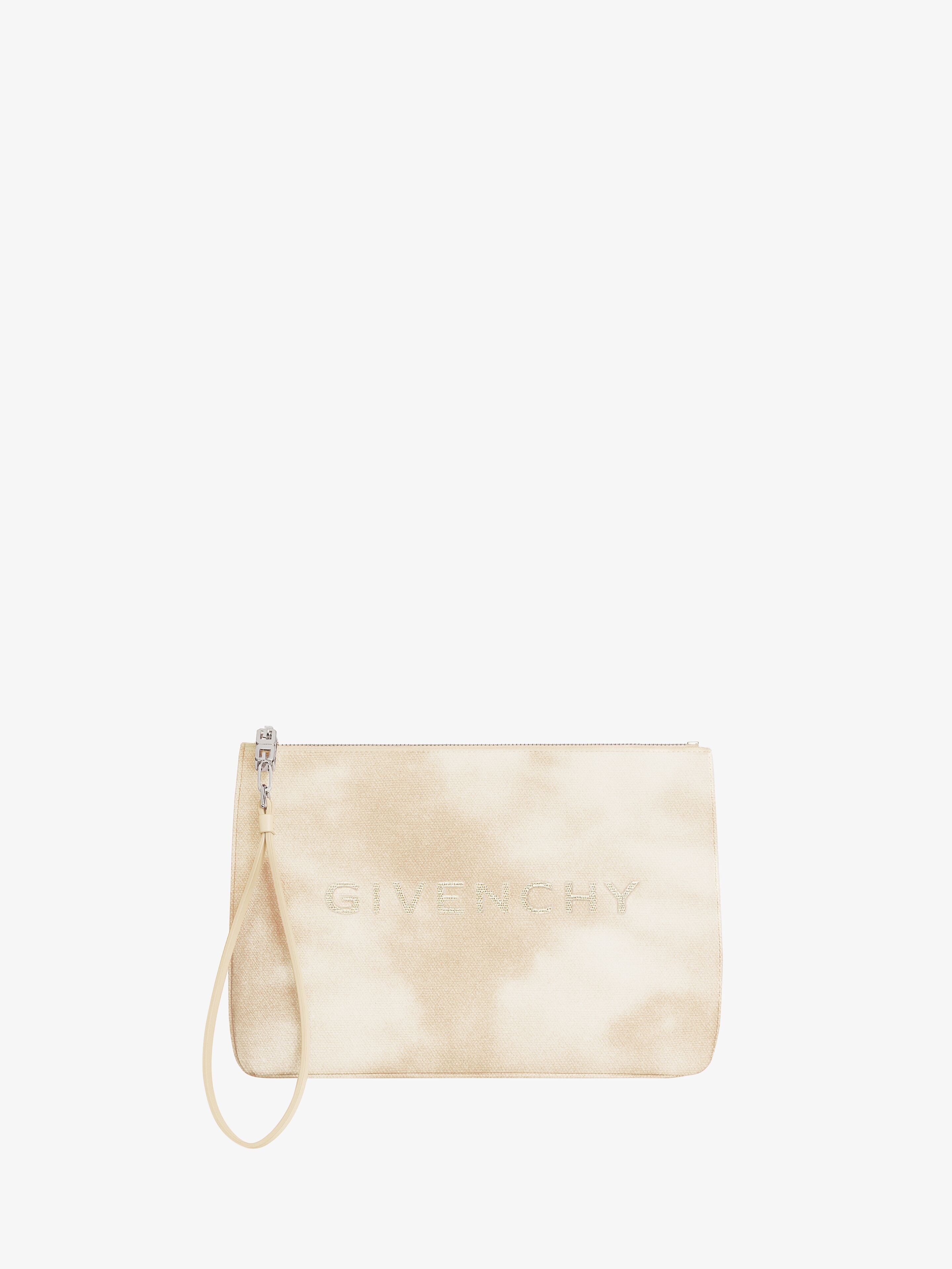 Shop Givenchy Travel Pouch In Tie And Dye Canvas In Multicolor