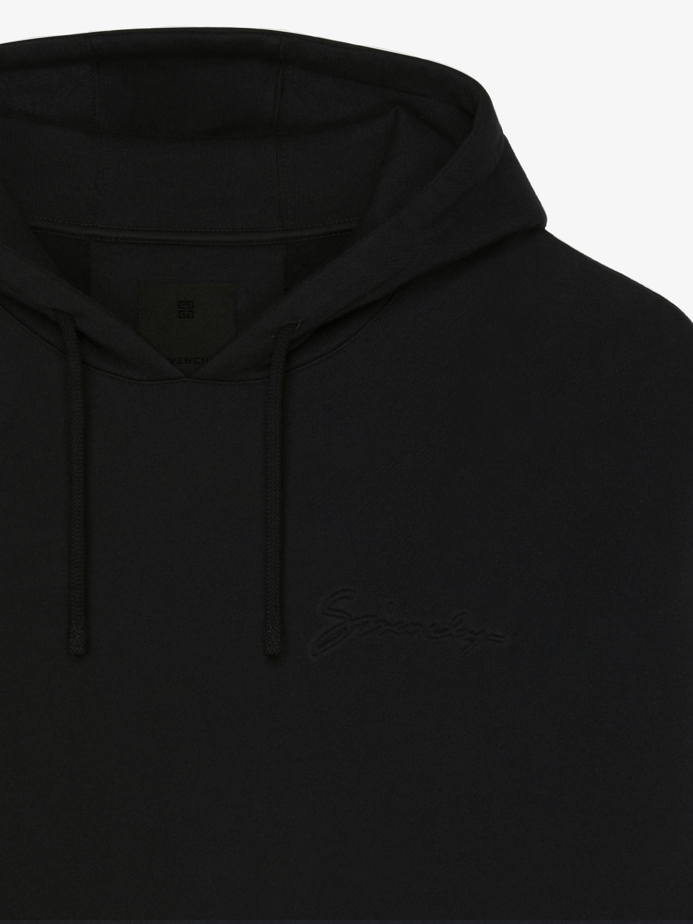 Hoodie in fleece with GIVENCHY signature in - black