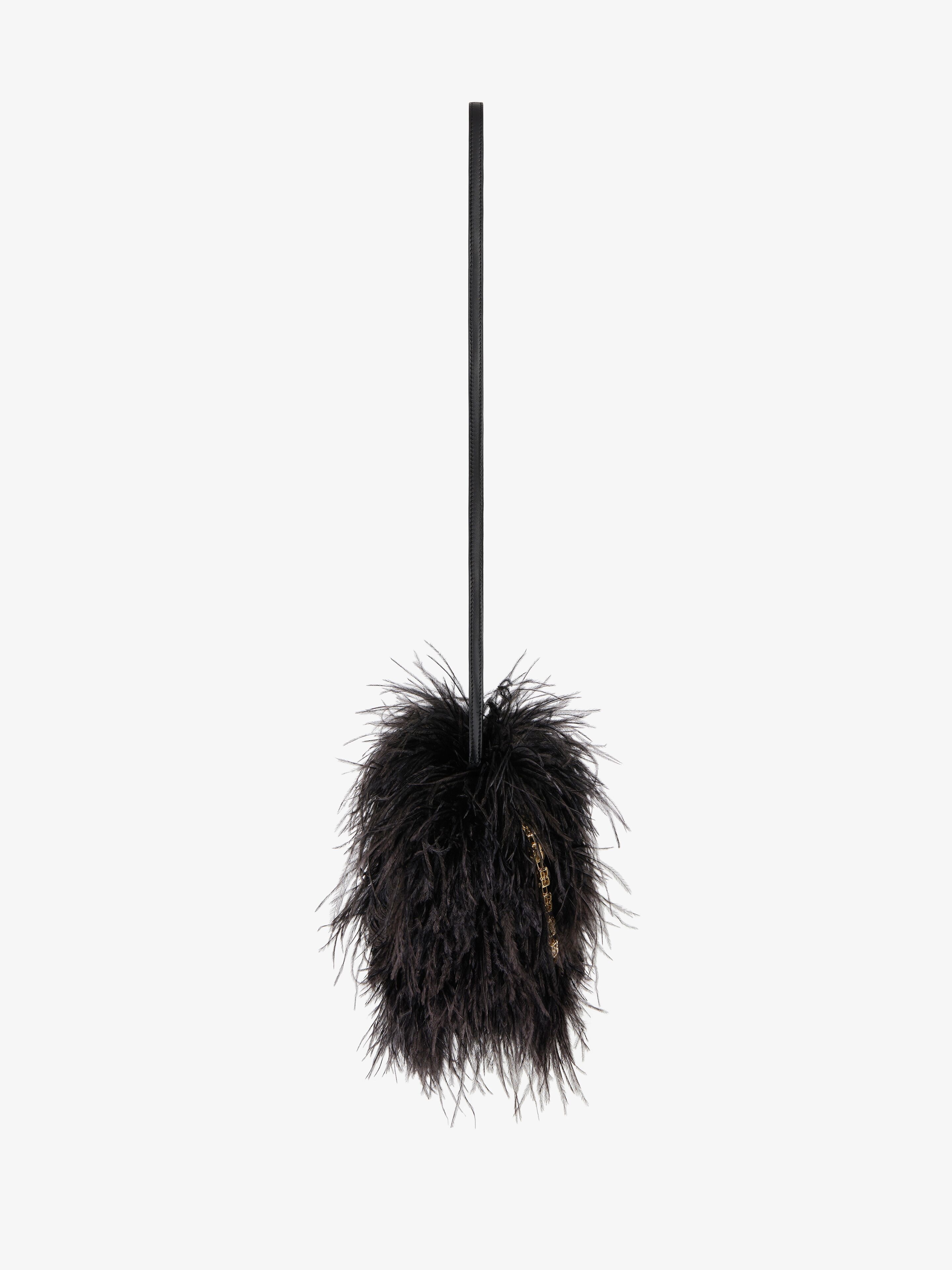 Mini Kenny bag in silk with feathers in - black | Givenchy US