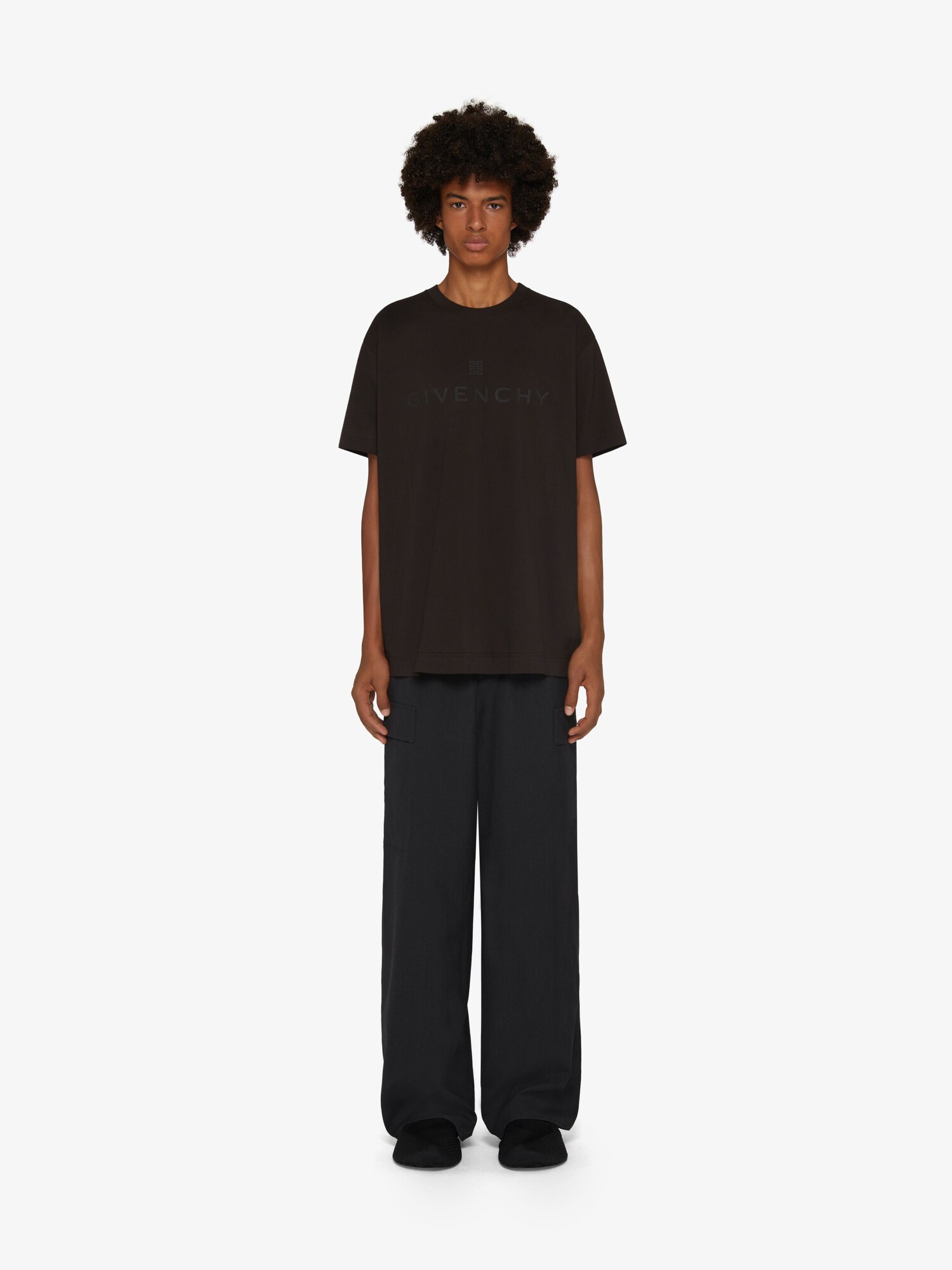 givenchy.com | Oversized pants in embroidered wool - charcoal