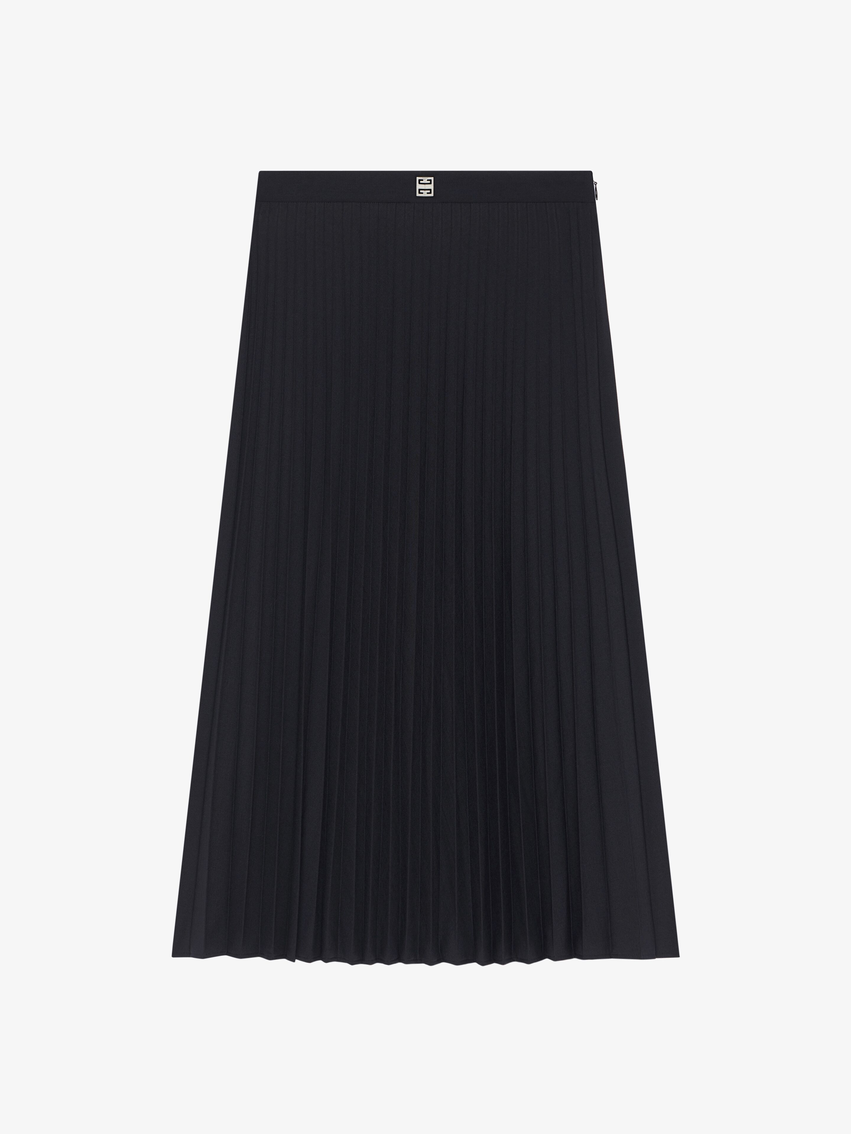 Shop Givenchy Pleated Skirt In Wool In Black