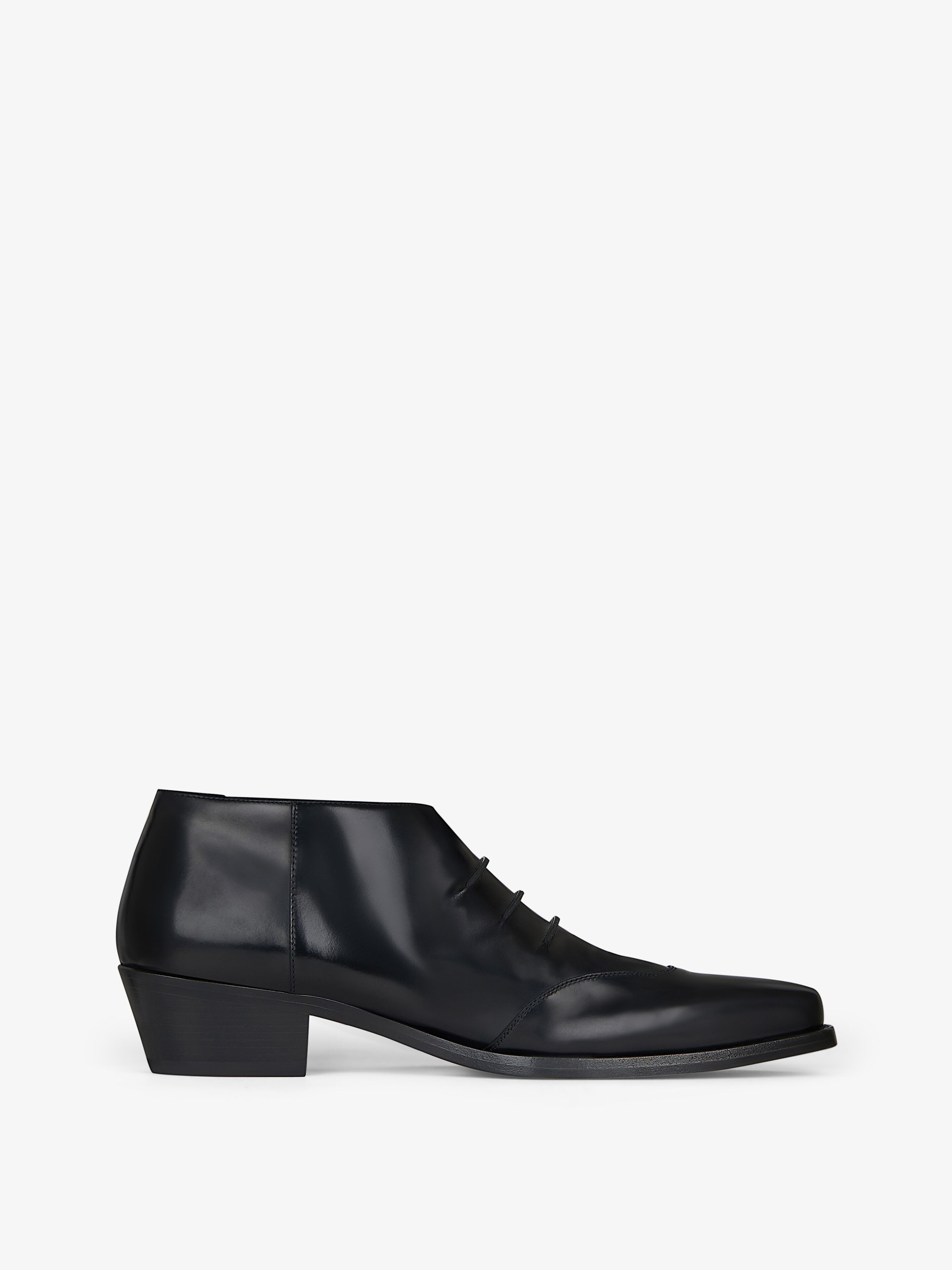 GIVENCHY SHOW COWBOY ANKLE BOOTS IN LEATHER
