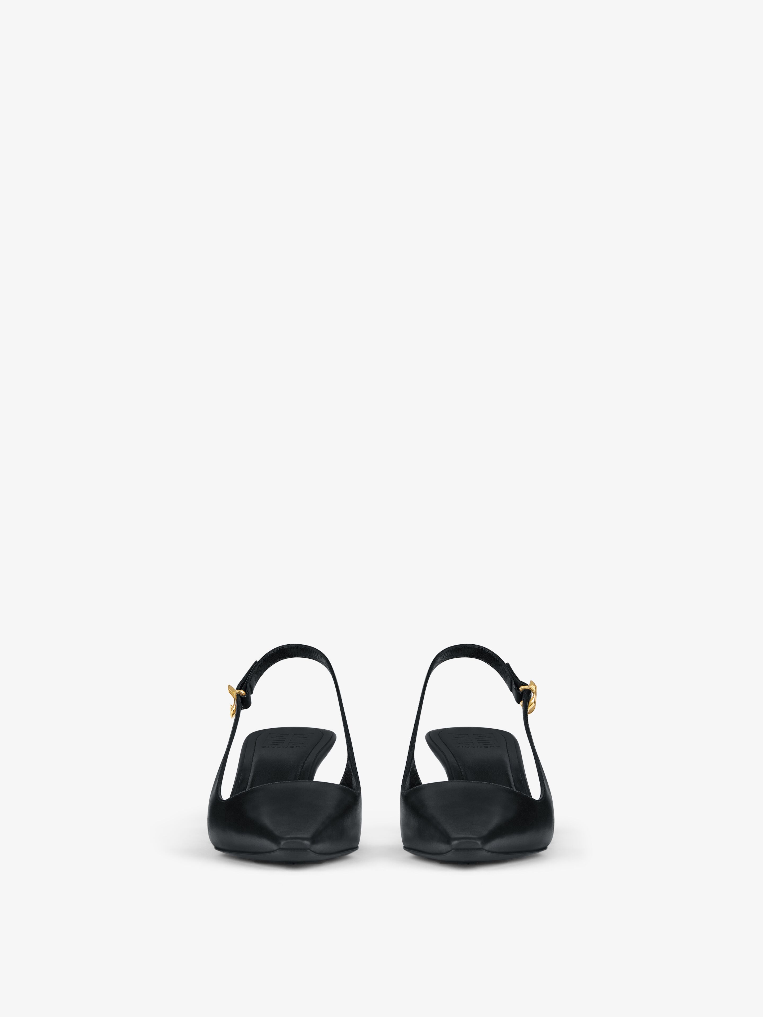 Shop Givenchy G Cube Slingback Pumps In Leather In Black