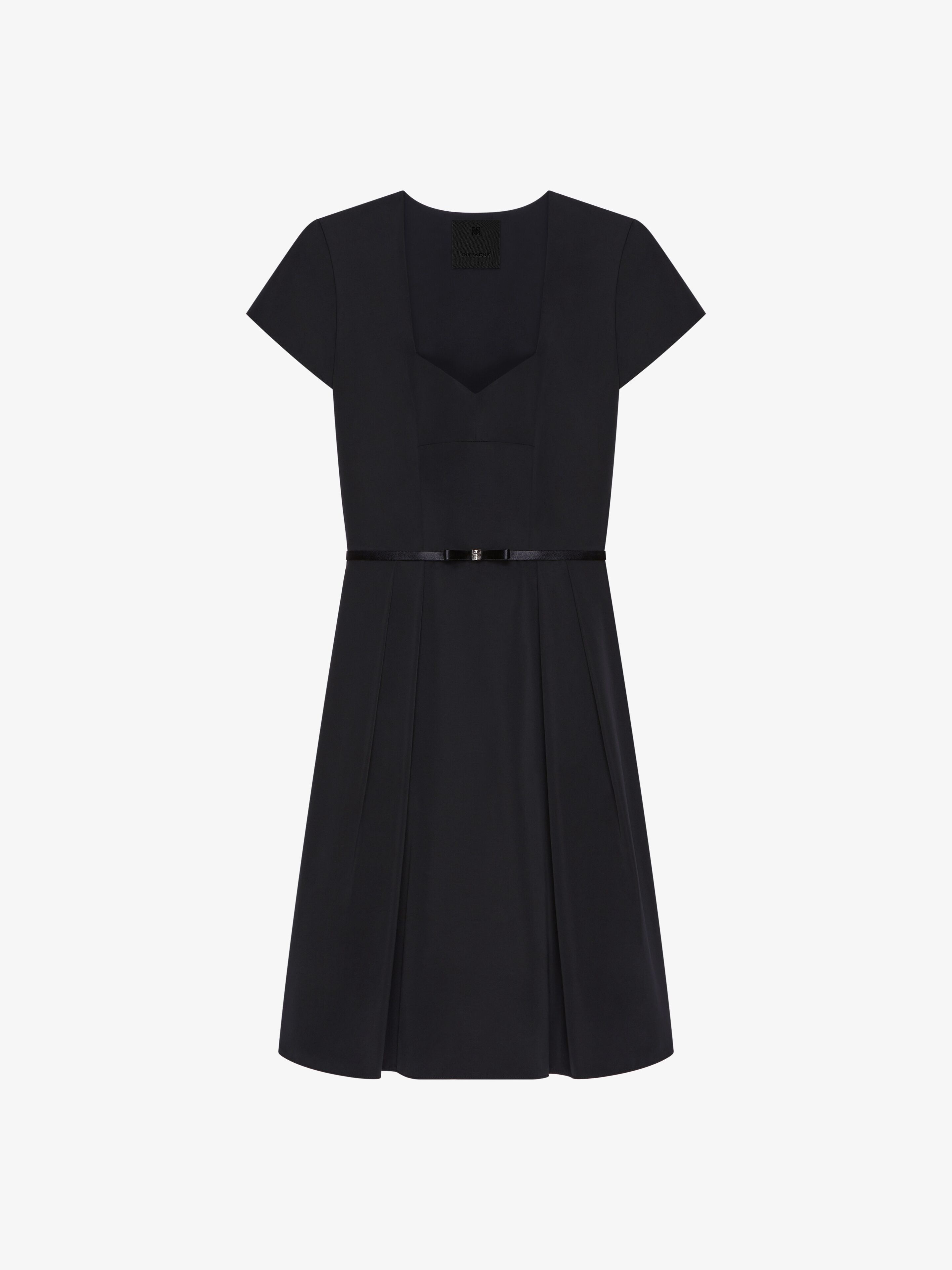 Shop Givenchy Dress In Taffetas With 4g Bow Détail In Black