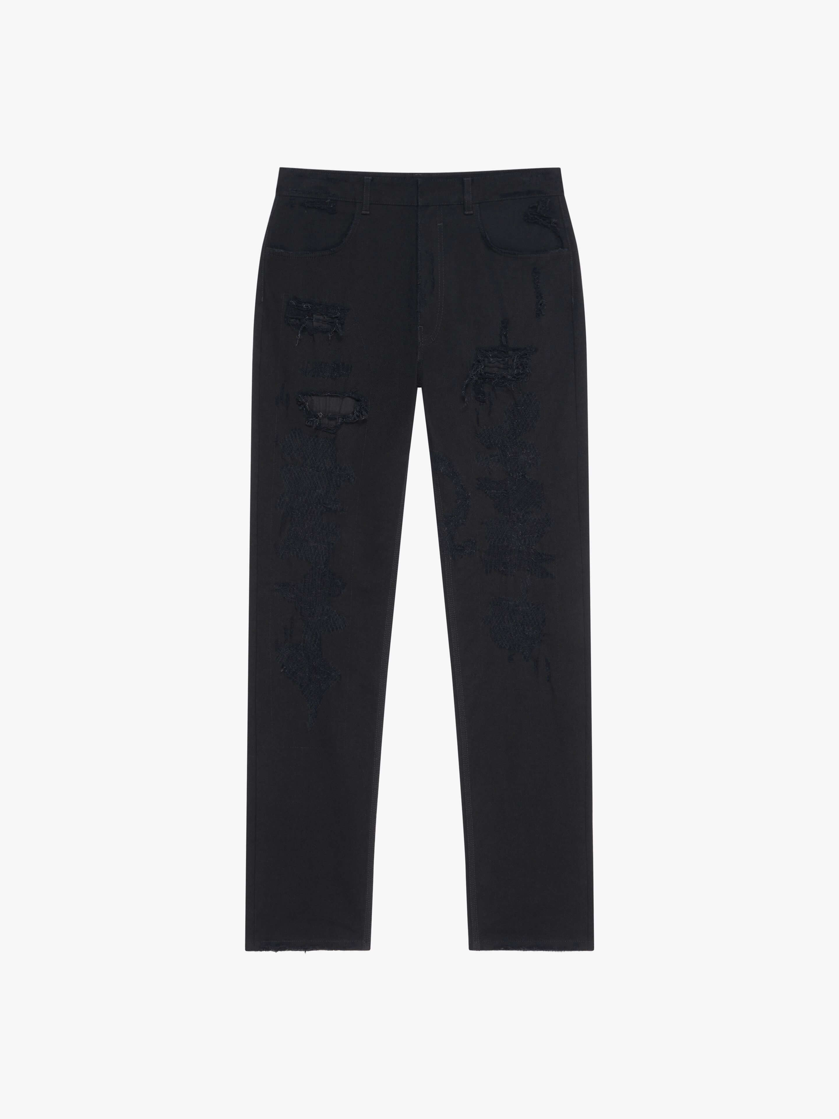 Shop Givenchy Slim Fit Jeans In Destroyed Denim In Black
