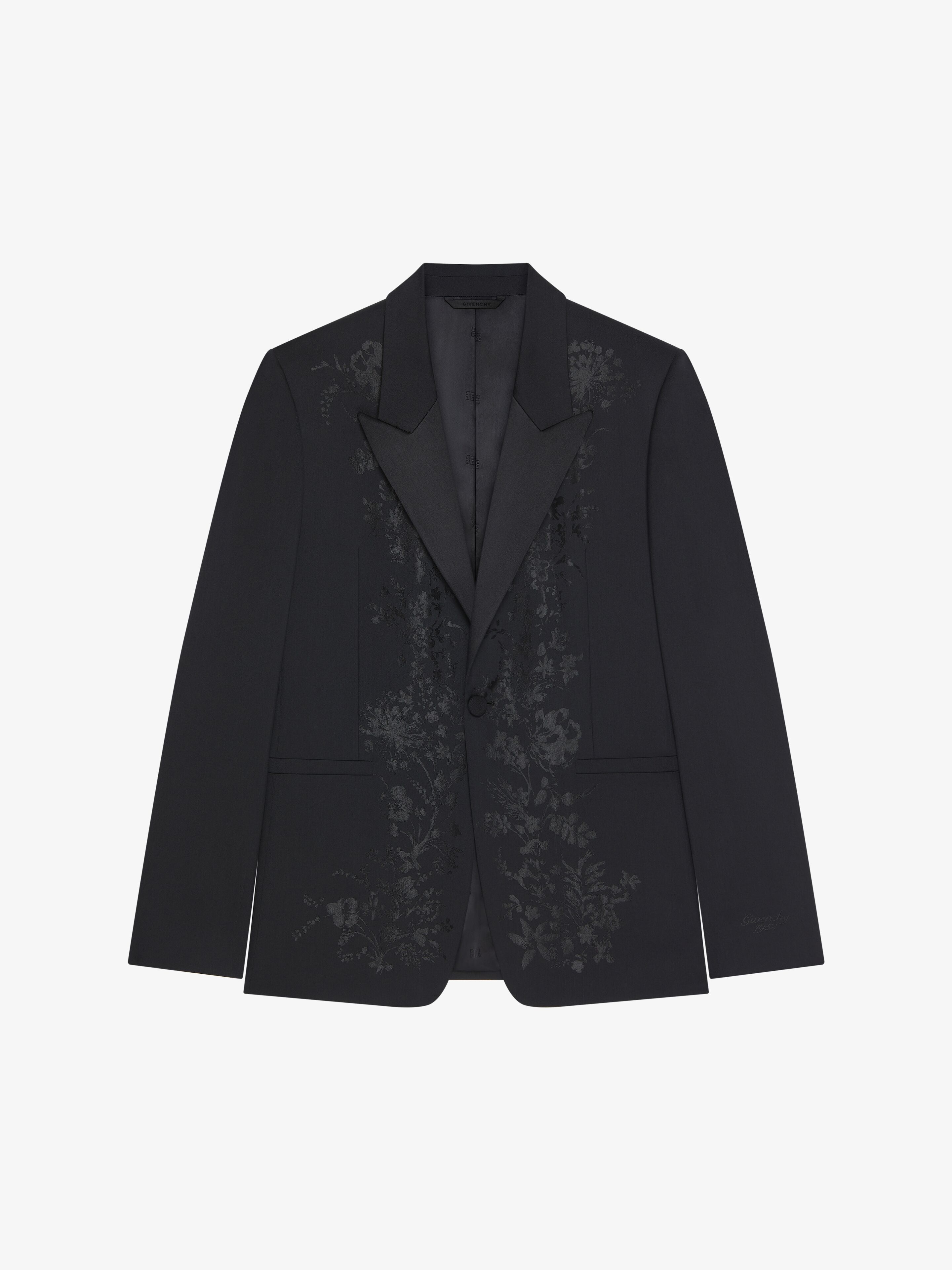 Givenchy - Veste Slim En Jacquard Floral - Noir - pour Homme - Taille : 48