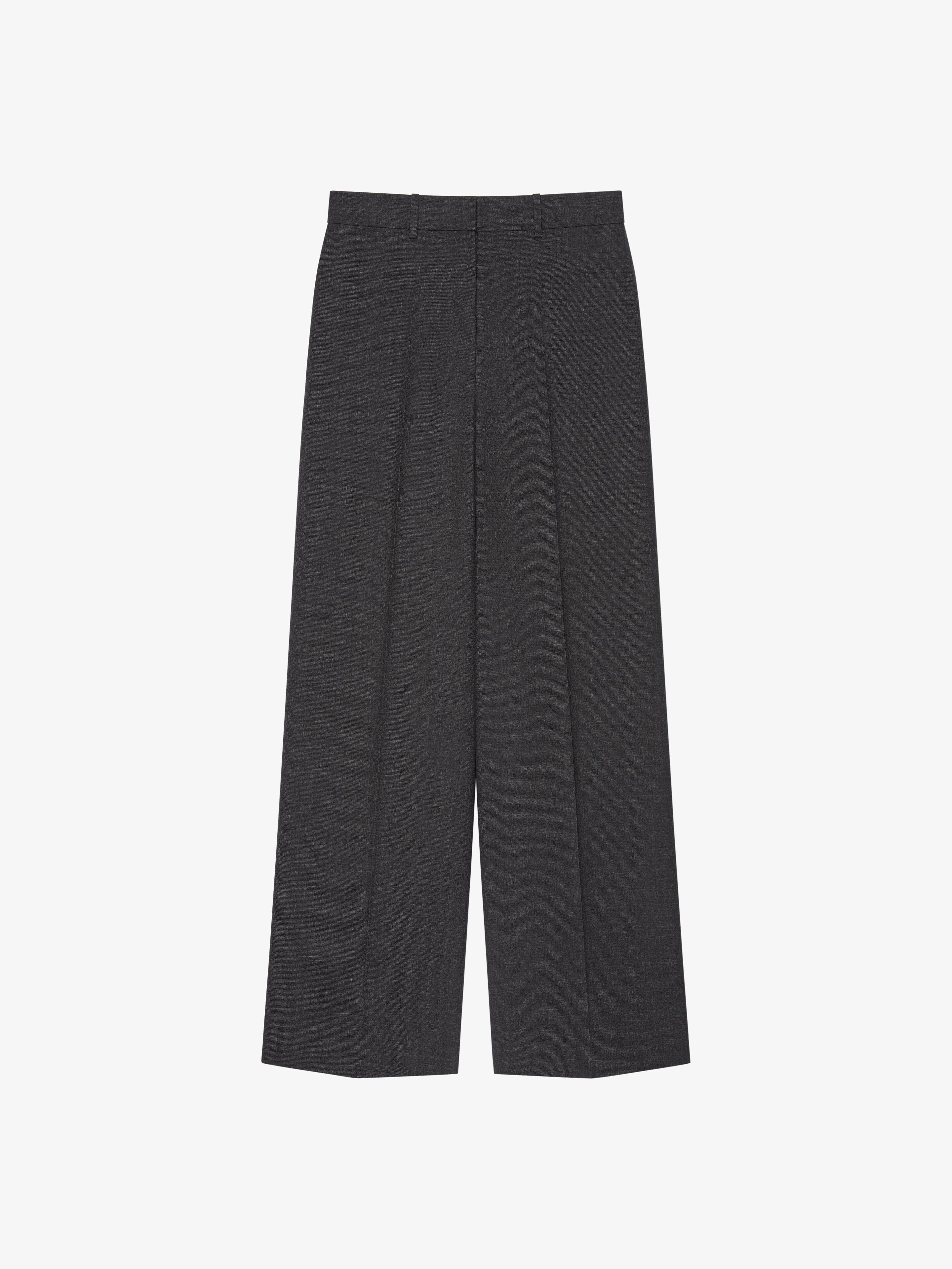 Shop Givenchy Oversized Tailored Pants In Wool In Grey