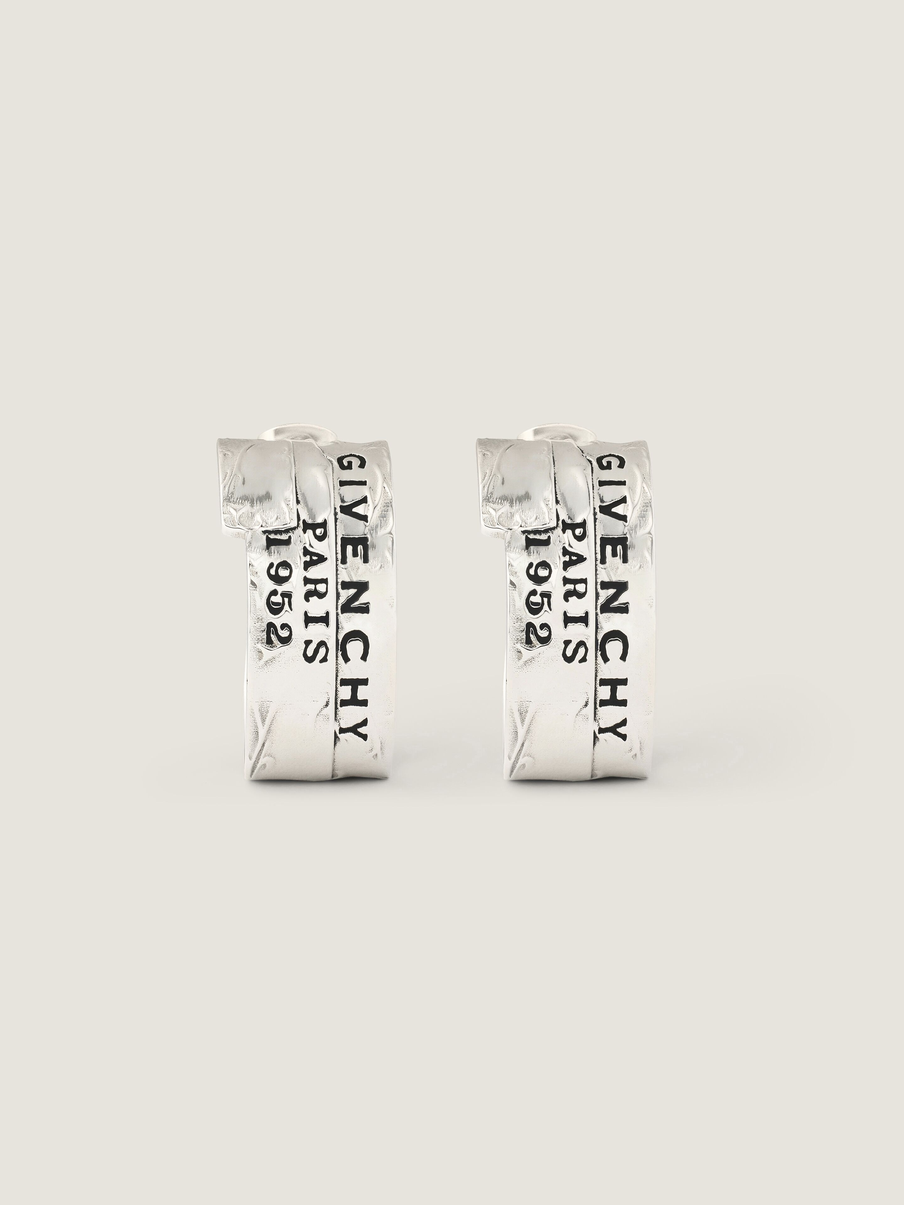 Givenchy Tape Earrings In Metal And Enamel In Metallic
