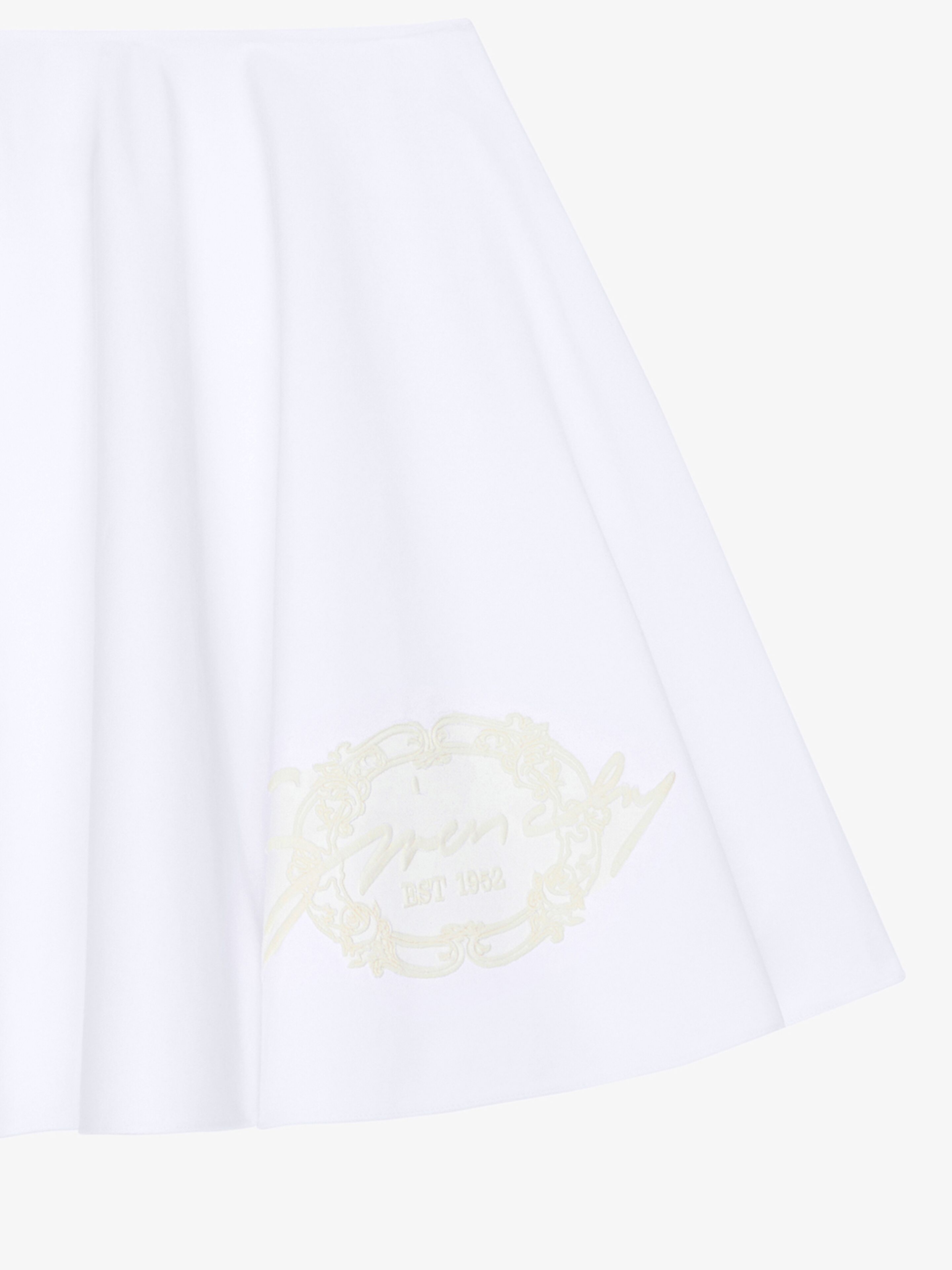 Skirt in cotton with GIVENCHY medallion in - white | Givenchy US