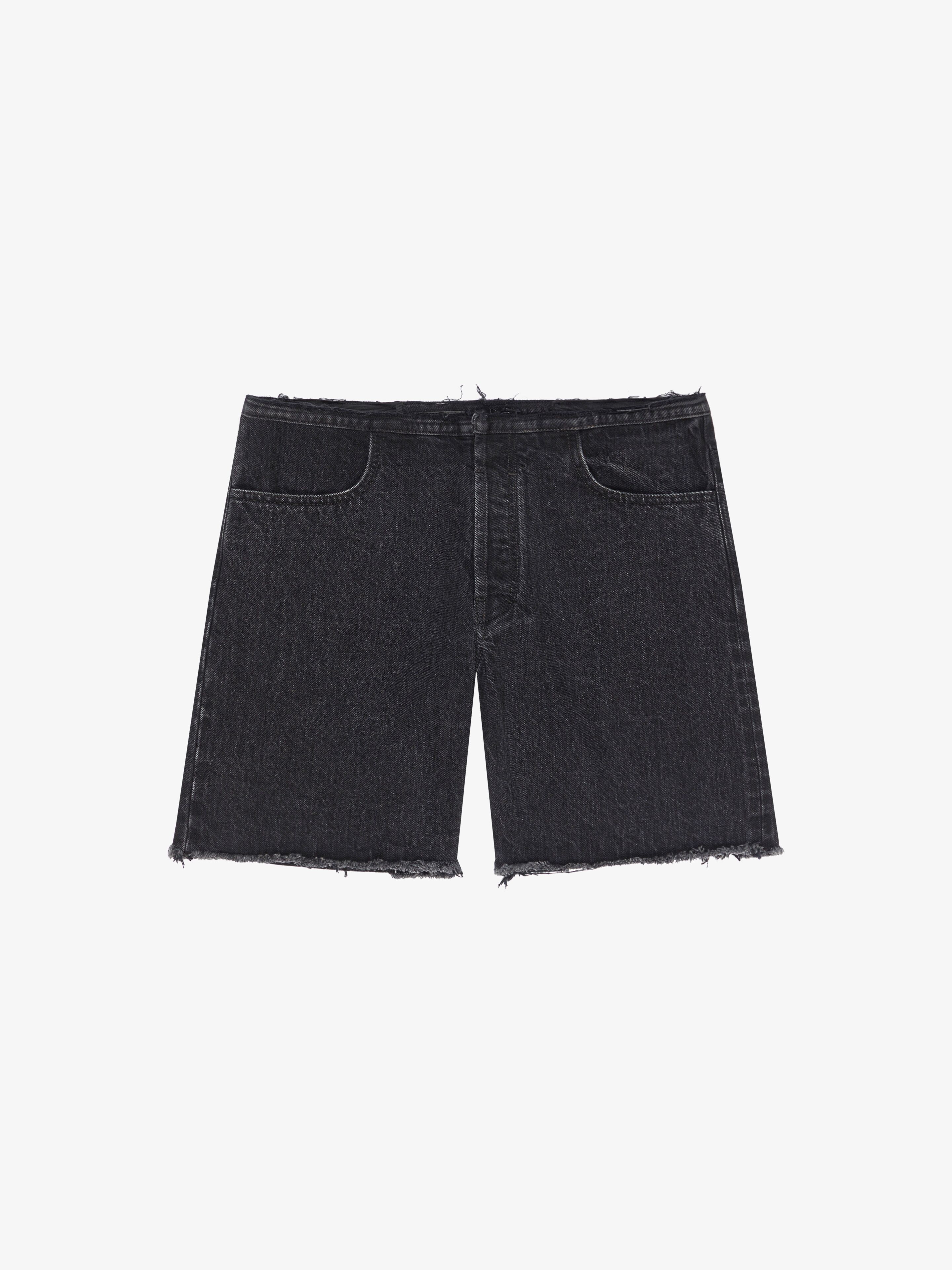 Shop Givenchy Bermuda Shorts In Denim In Black