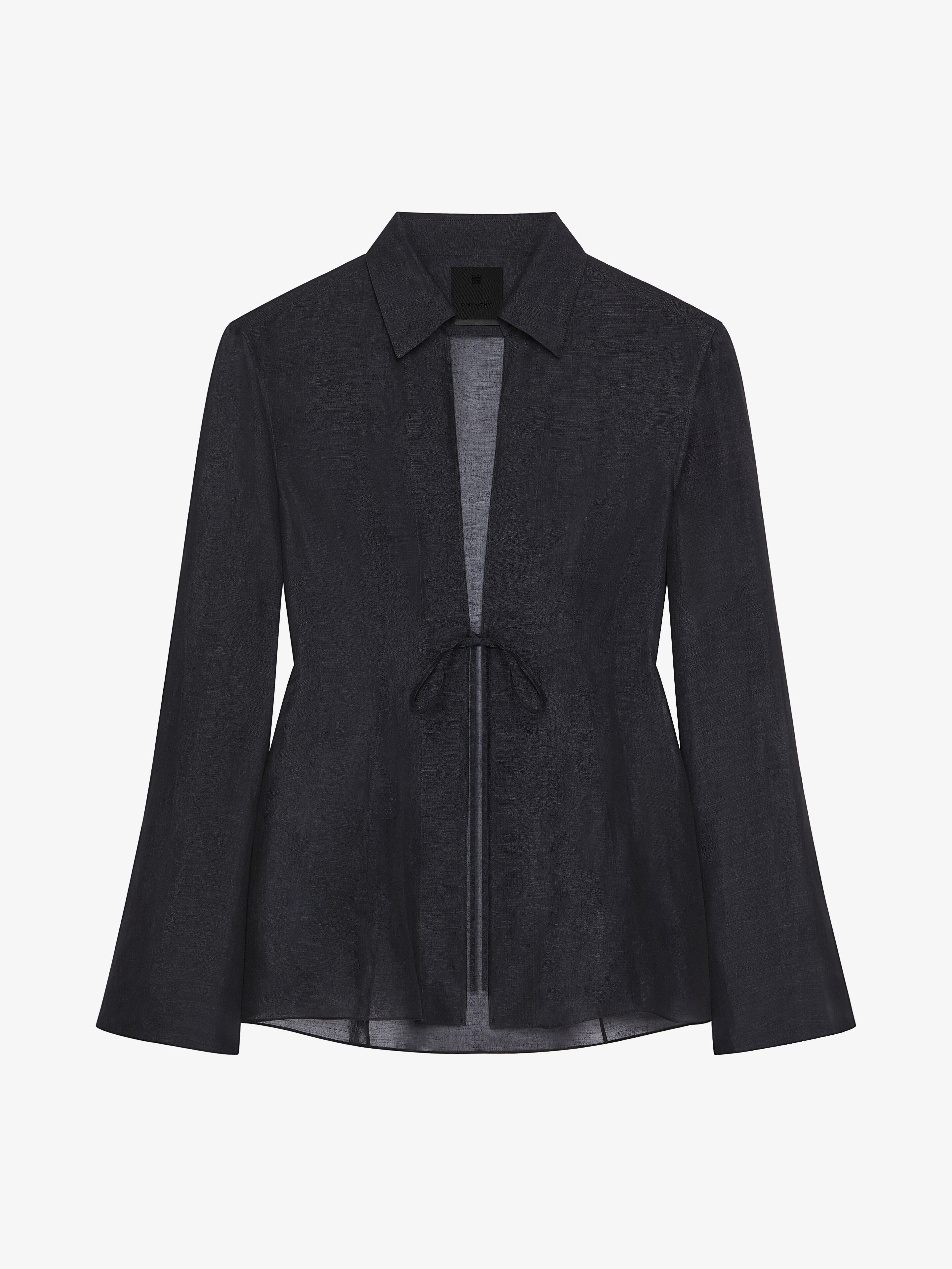 Givenchy - Chemise En Soie Et Lin - Noir - pour Femme - Taille : 34
